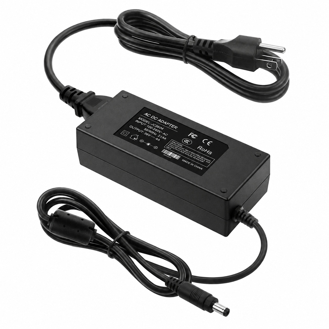 Etokfoks 36V power supply 4A 144W adapter 100V to 240V AC to 36V DC converter with 5 5mm by 2 5mm plug for LED strips printers and CCTV #LETU5BLST