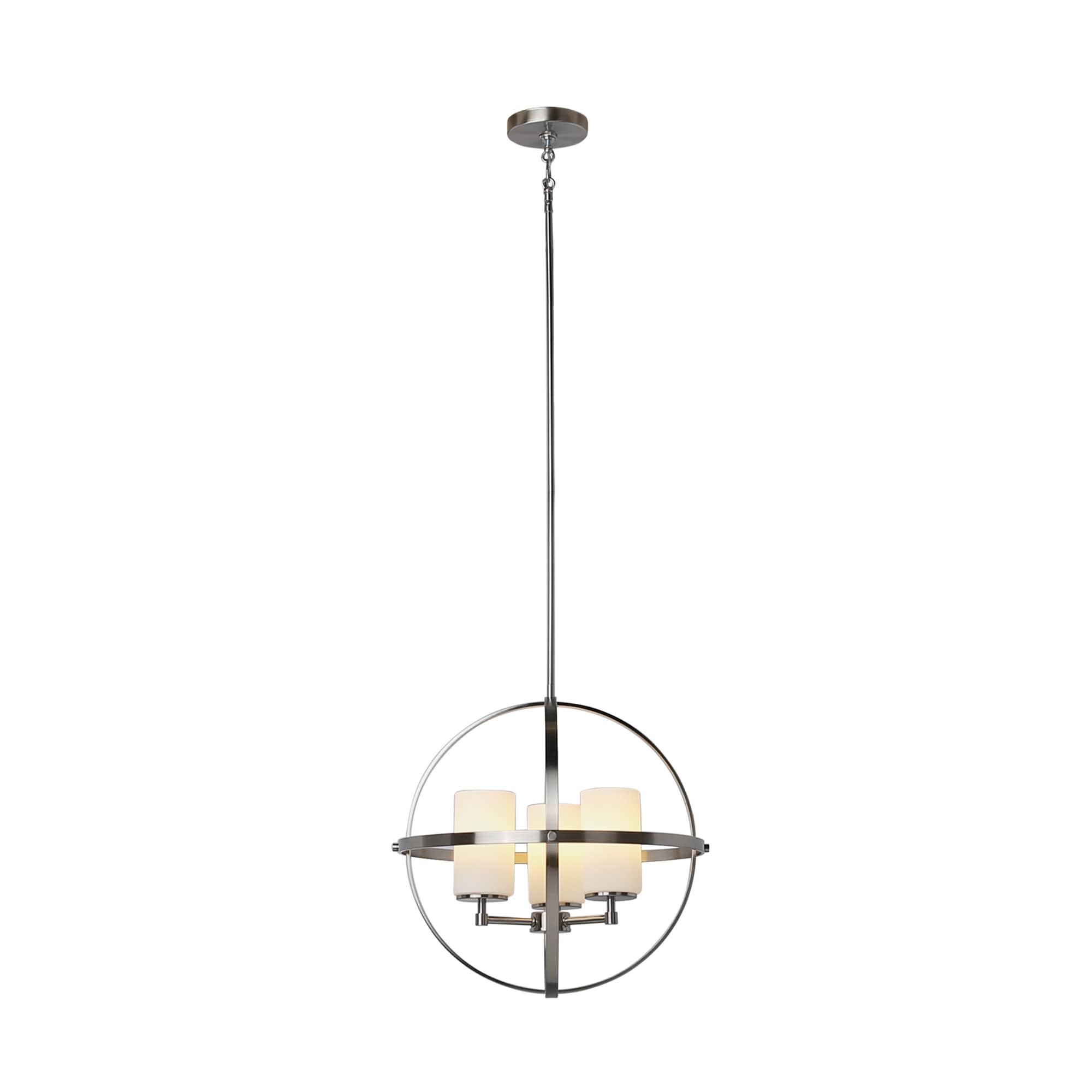 Alturas Brushed Nickel 3-Light Chandelier with Etched Glass