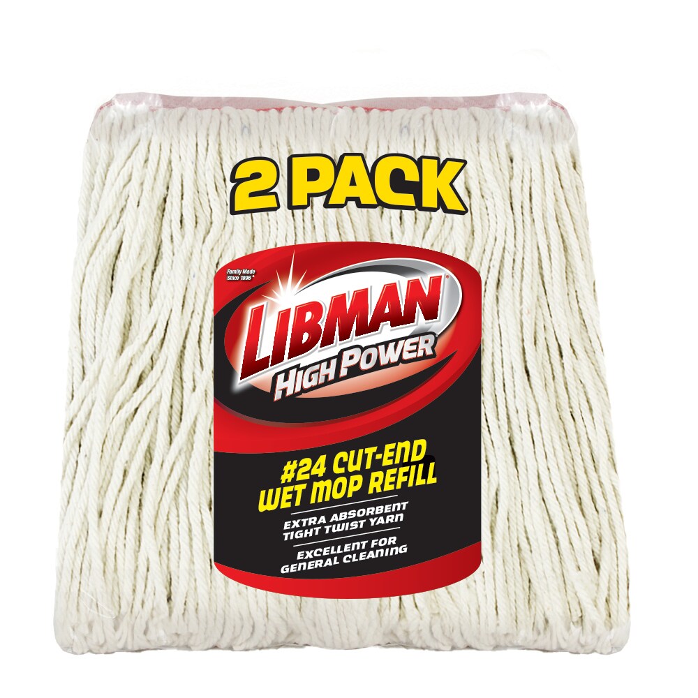 Libman 12 oz. Cotton Wet Mop with Scrub Pad, 6 Complete Mops (LIB-00121)