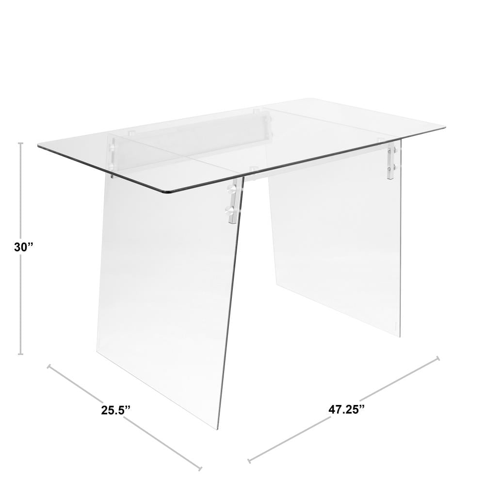 glacier glass modern desk