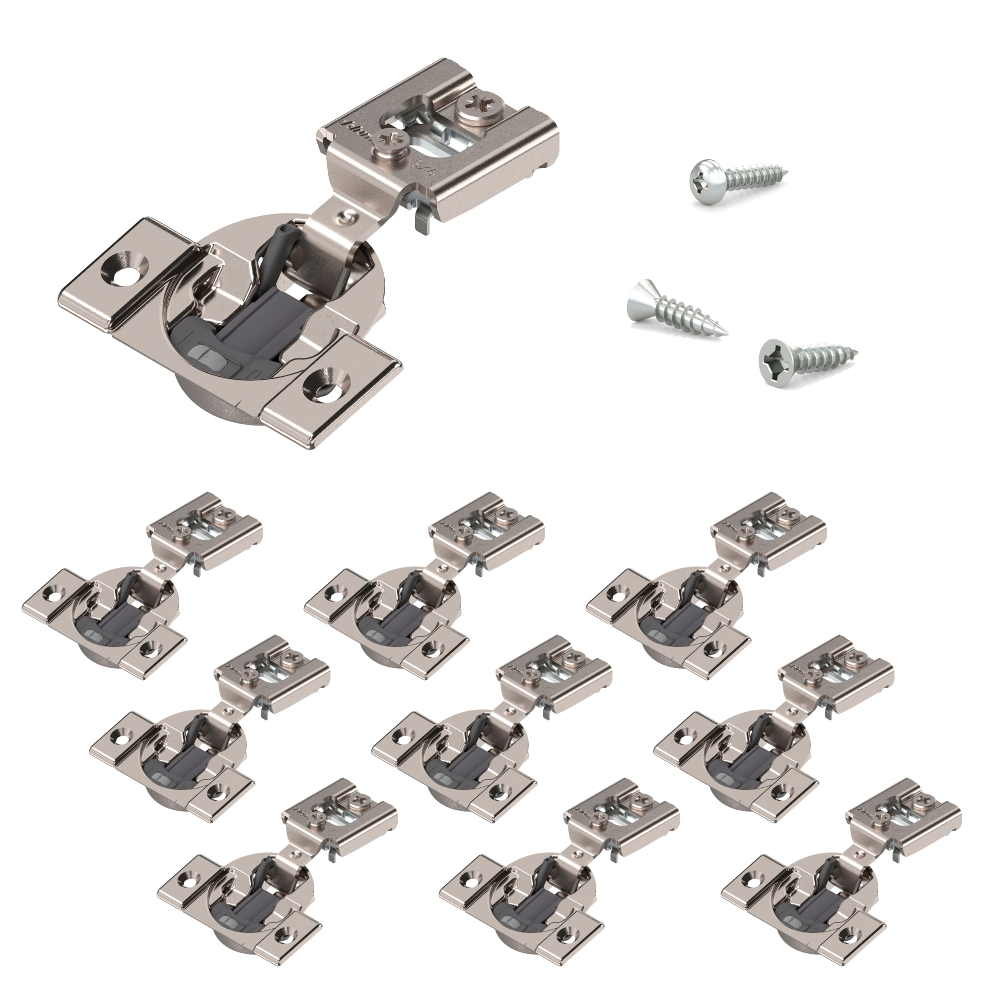 Blum 105-Degree 3/4-in Overlay Concealed Soft-Close Zinc Cabinet Hinge, 5 Pair(s) 10 -Pieces