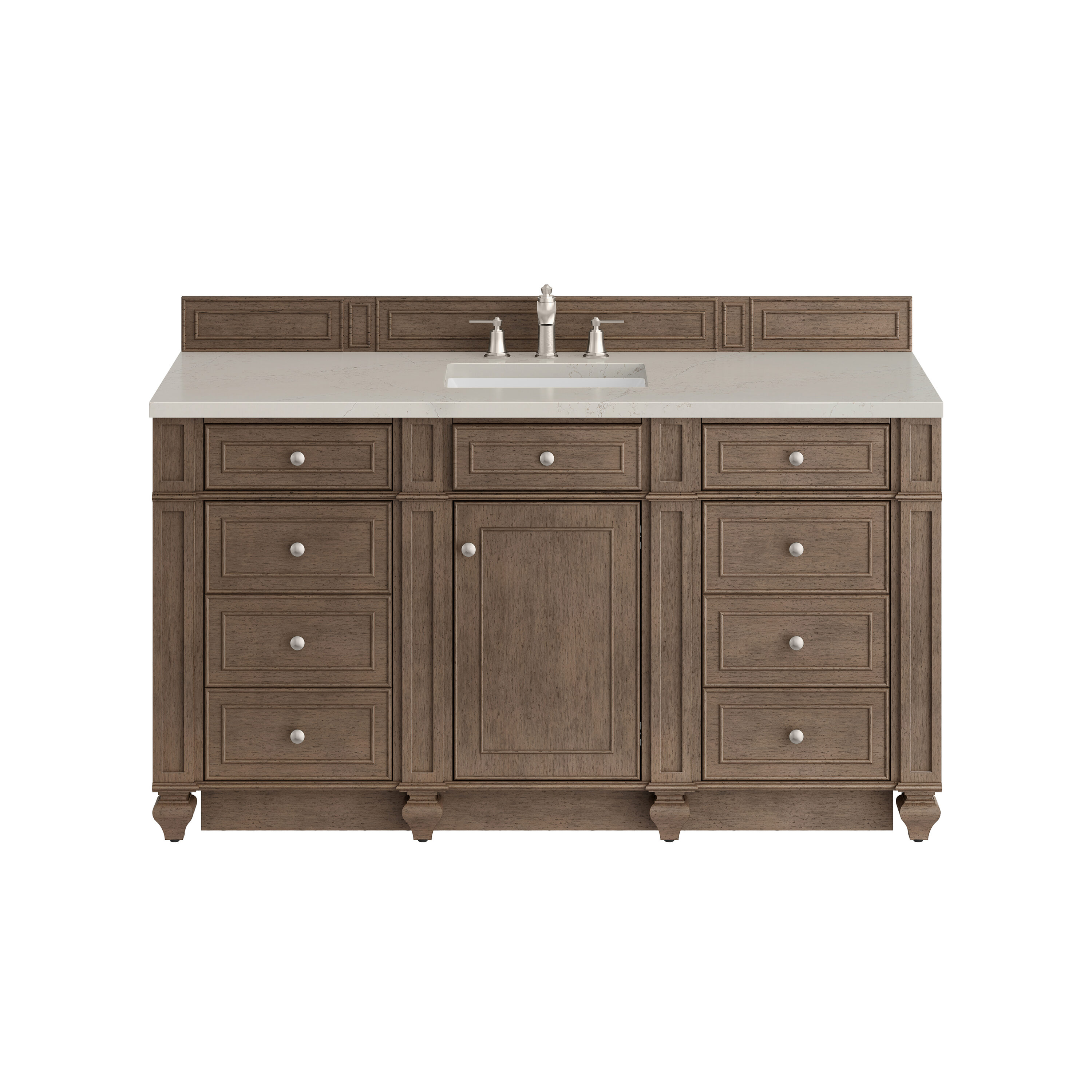 James Martin Vanities Bristol 60-in Whitewashed Walnut Undermount Single Sink Bathroom Vanity