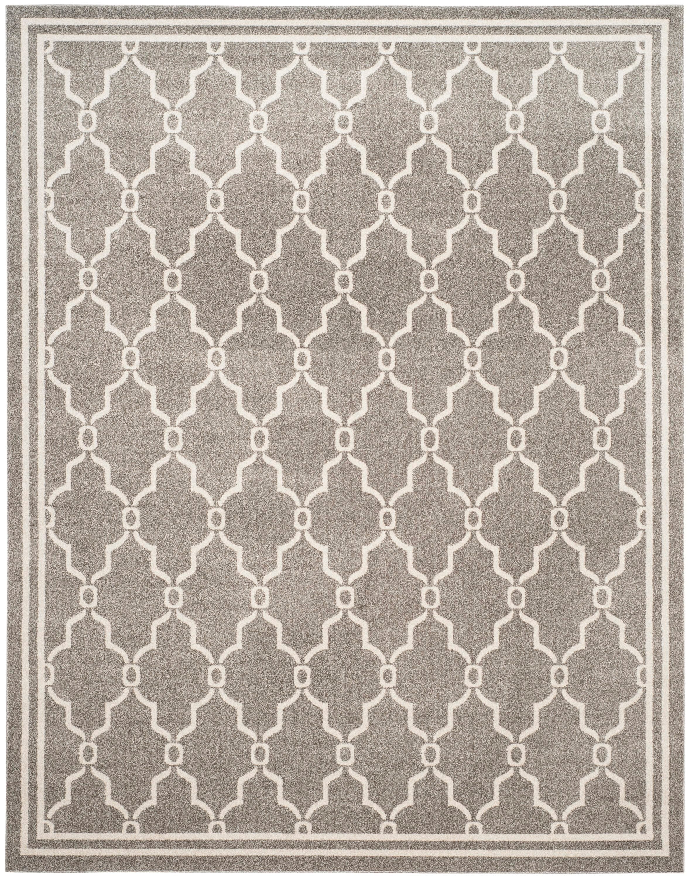 Safavieh AMT414R-8 Amherst Marion 8 x 10 (ft) Loomed Synthetic Dark Gray/Beige Rectangular Indoor/Outdoor Trellis Area rug