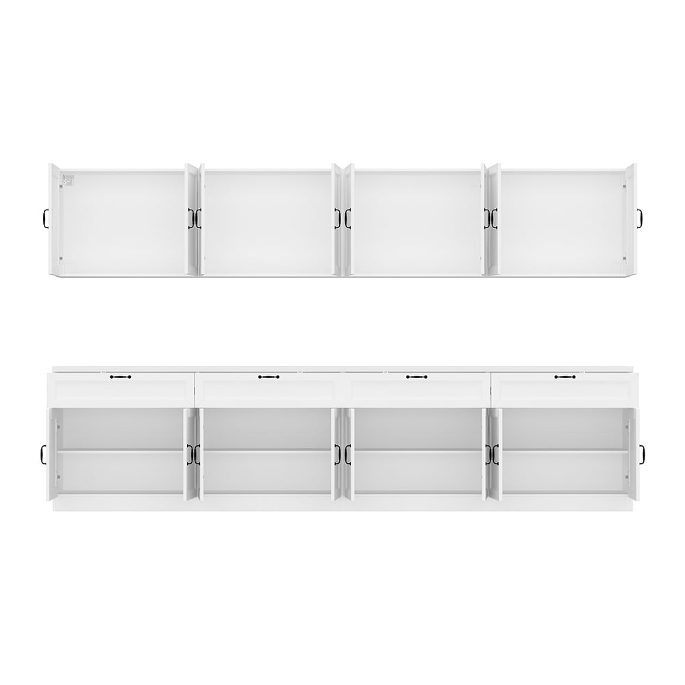 Homsee Ready to Assemble Wood Kitchen Cabinet Set 63 Inches Wide with ...