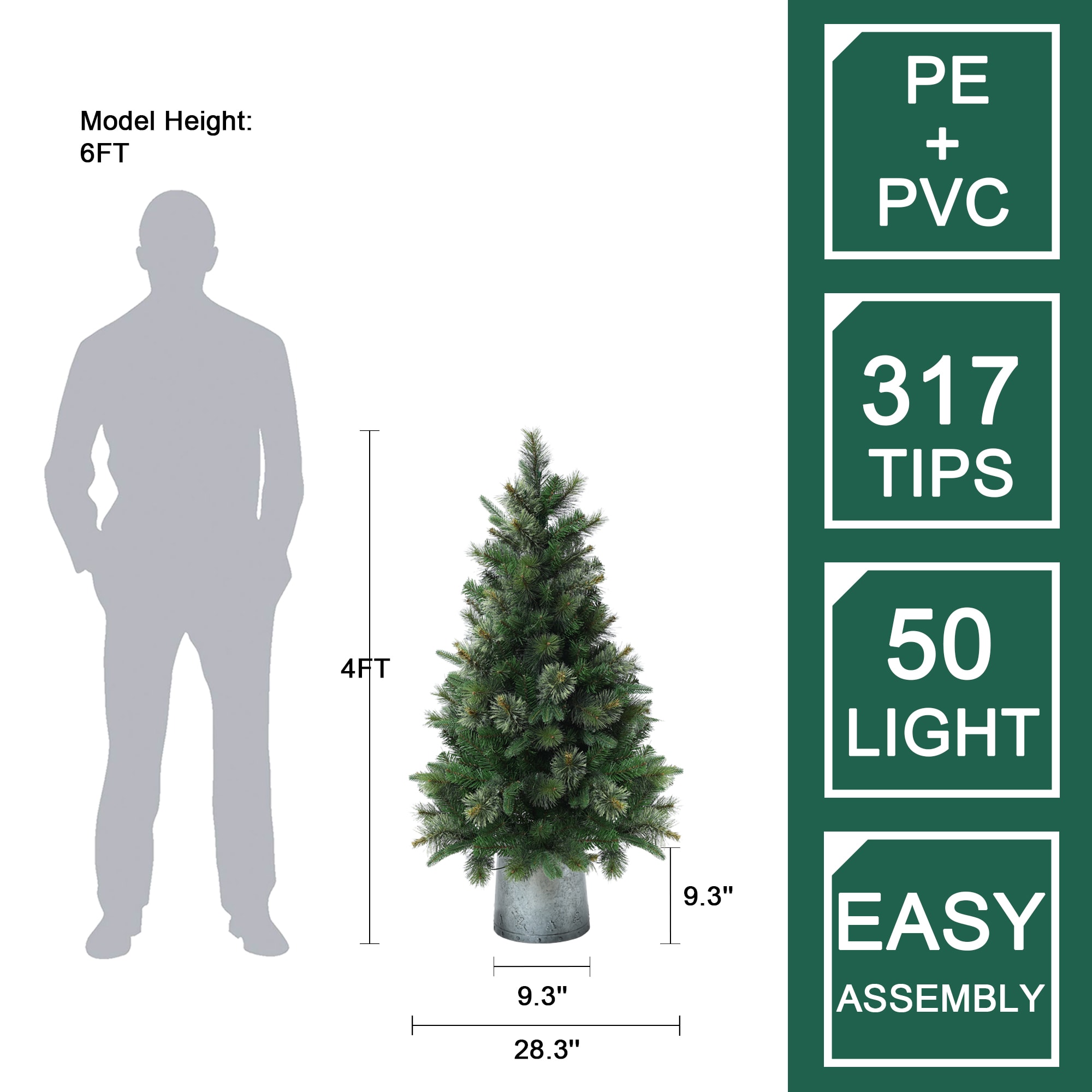 LuxenHome WHAP1787 Artificial-Christmas-Trees - View #18