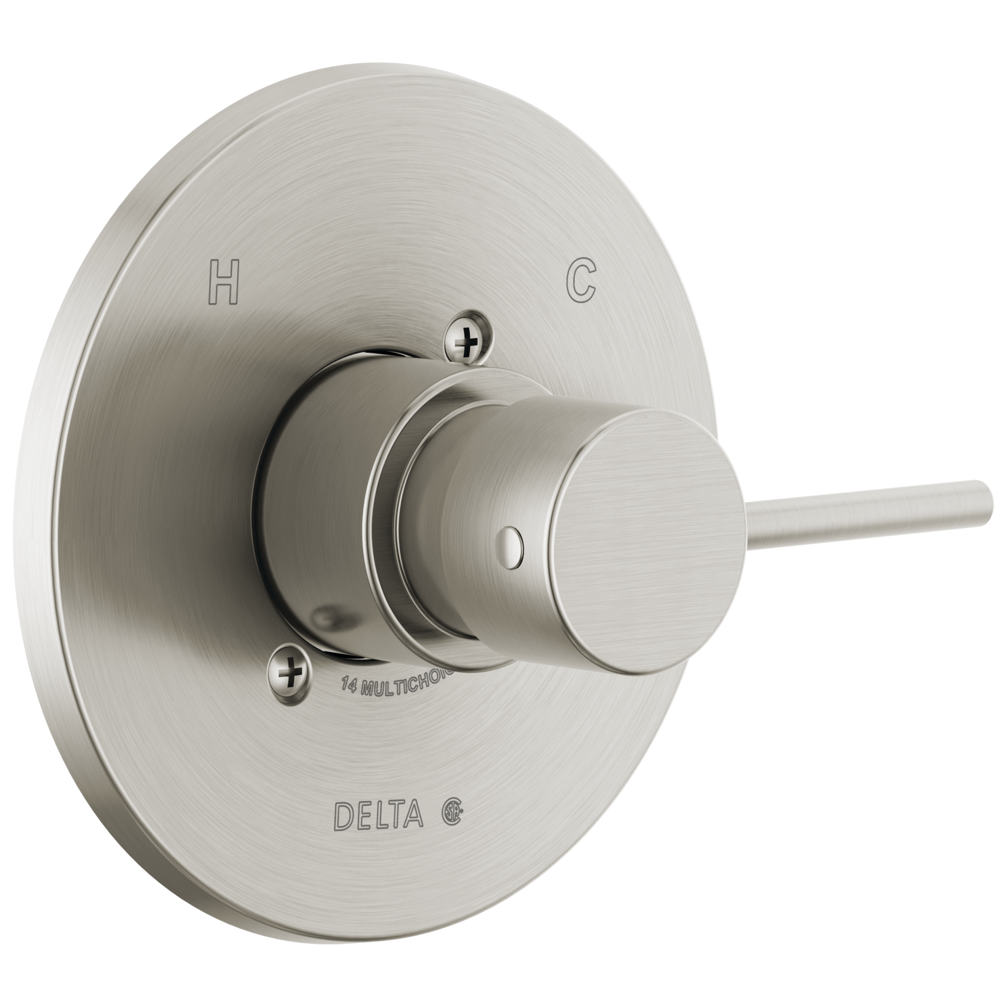 Delta T14059-SS-PP Modern Stainless Steel 3.13-Inches Universal Bathtub/Shower Diverter 0.5-Inches -ID