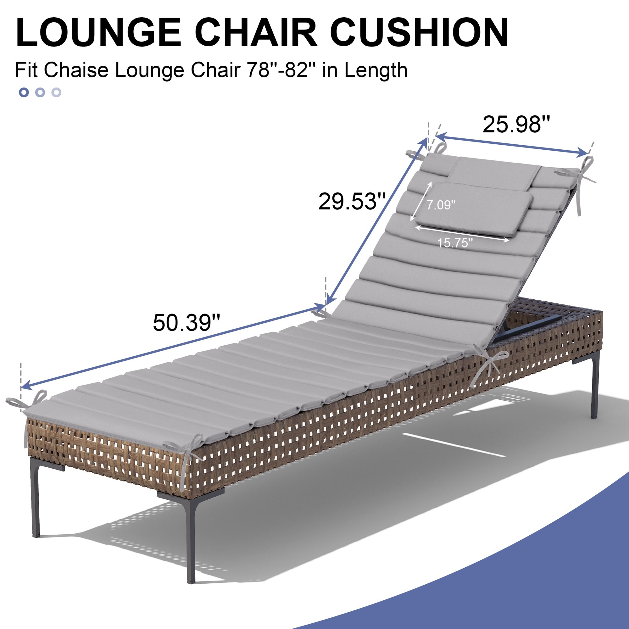CloudFly CL-CU003LGY80-2 Patio-Furniture-Cushions - View #3