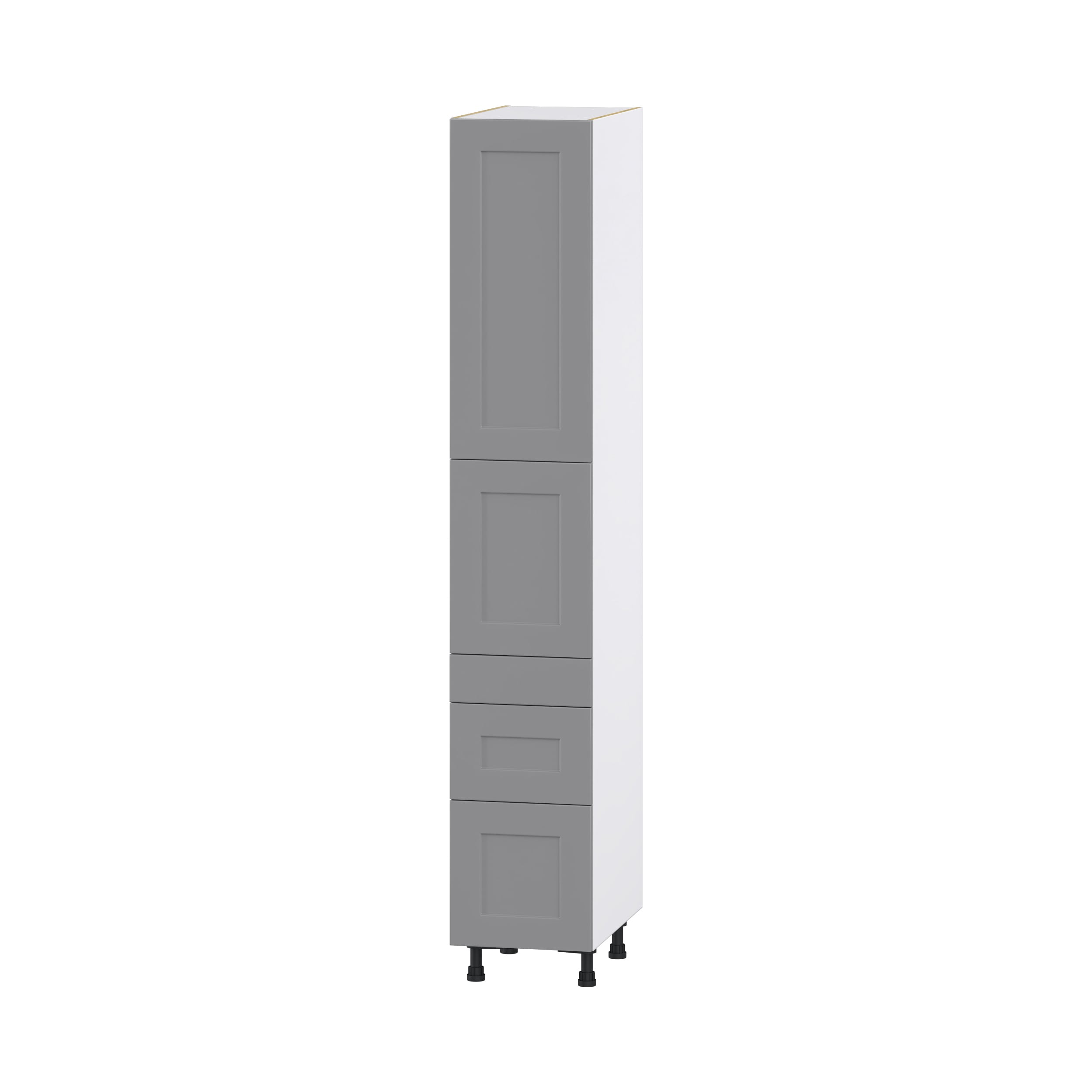 Hugo&Borg DST3D152489.5I2-BM Beaumont 15-in W x 89.5-in H x 24-in D Slate Gray 3 -Drawers Pantry Fully assembled Cabinet (Flat Panel Shaker)