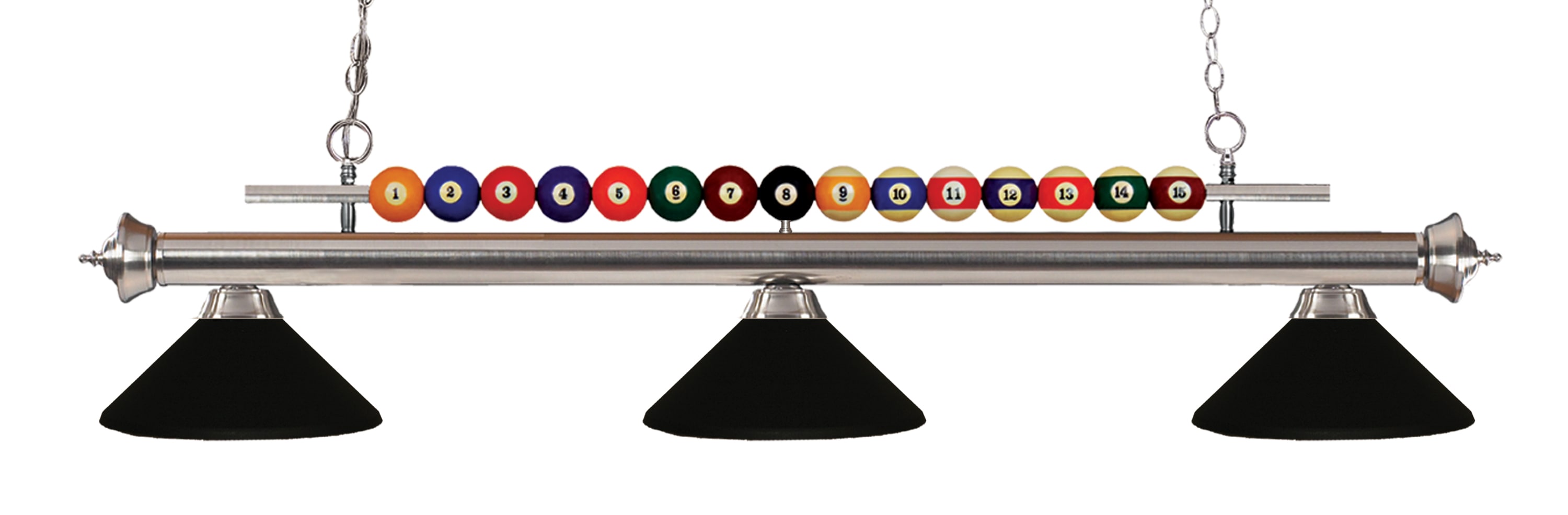 Z-Lite 170BN-MMB Shark Brushed Nickel Incandescent Medium base (E-26) Pool Table Lighting