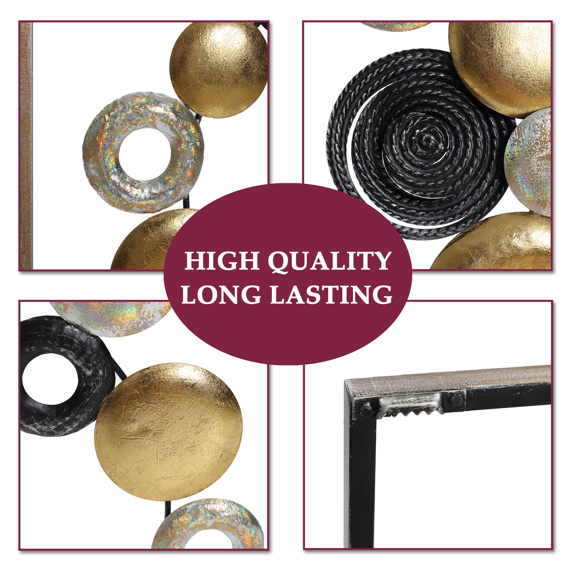 Modern Multi-Color Abstract Iron Wall Decor Panels Set