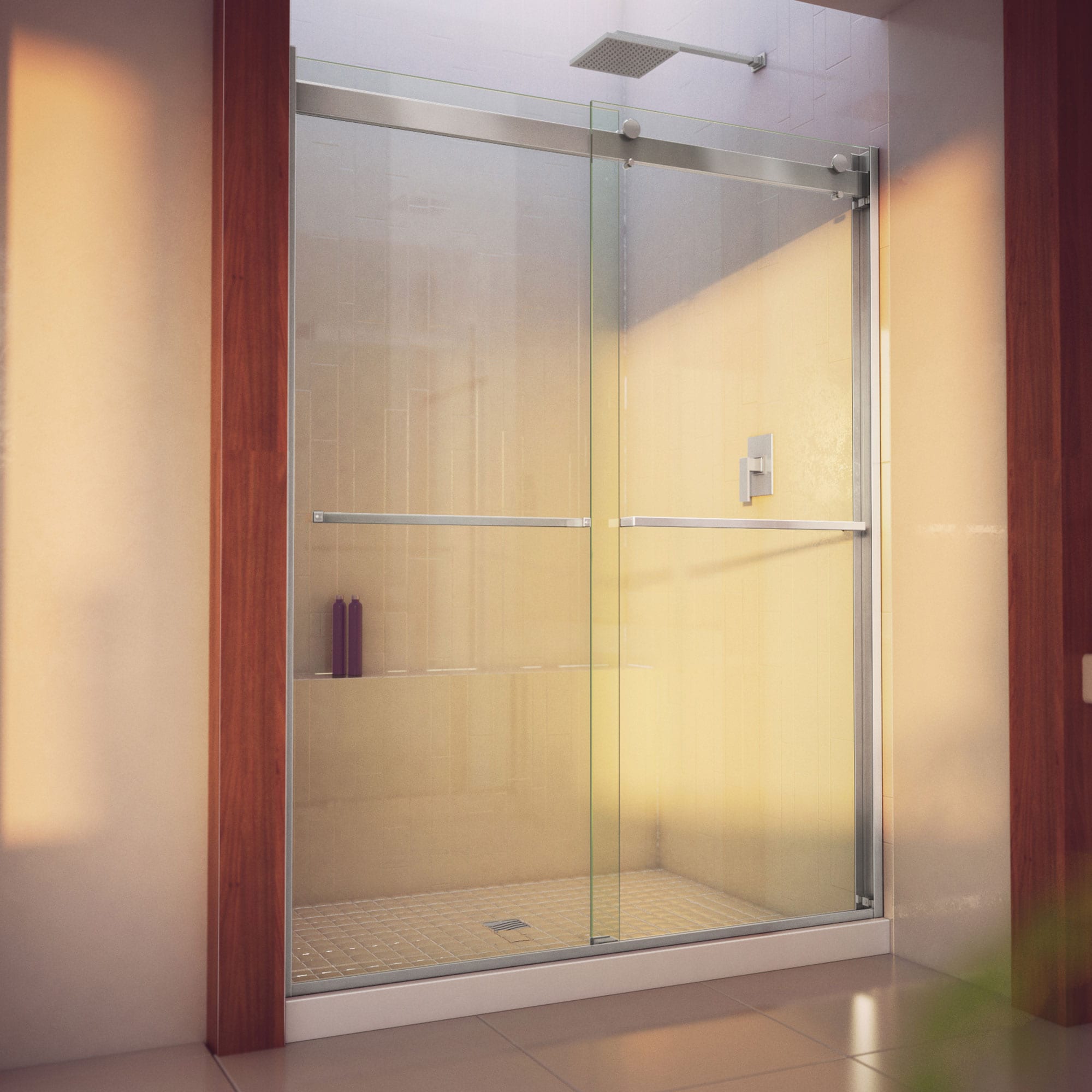 Essence-H 60" x 76" Brushed Nickel Semi-Frameless Shower Door
