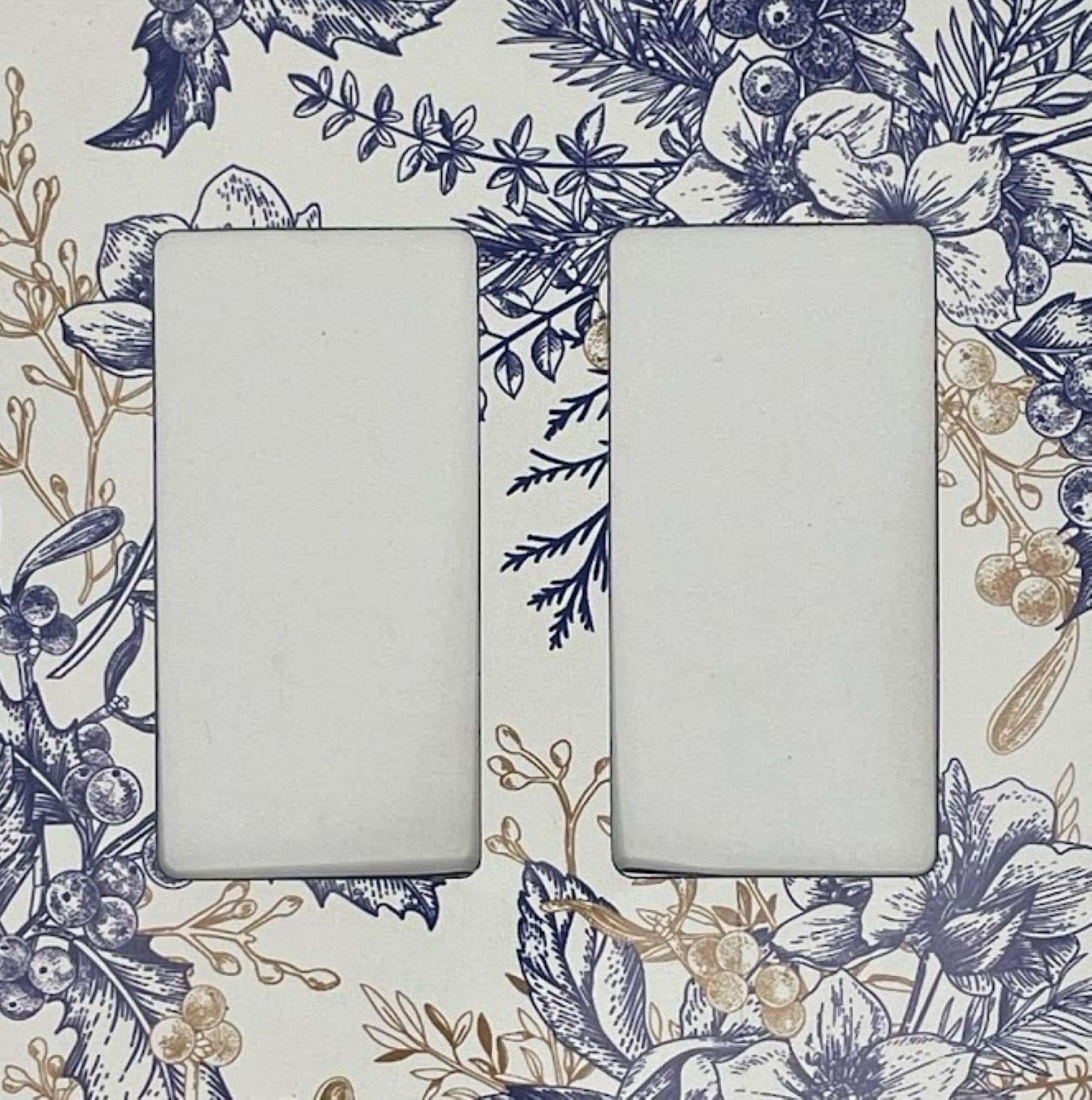 Switch Ups 423843 Insert 2 -Gang Jumbo Size Magnetic Floral 1 Polyresin Indoor Decorator Wall Plate