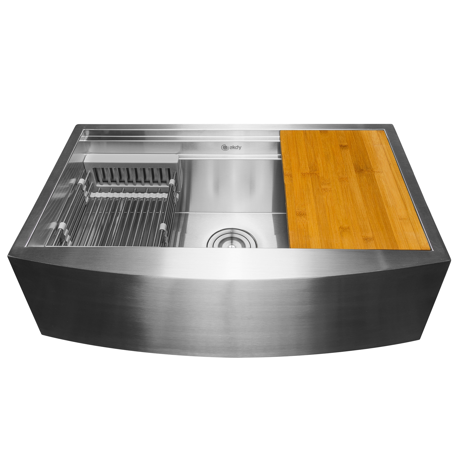 AKDY KS0504 Farmhouse apron front 30-in x 20-in Stainless steel Single bowl Workstation Kitchen Sink