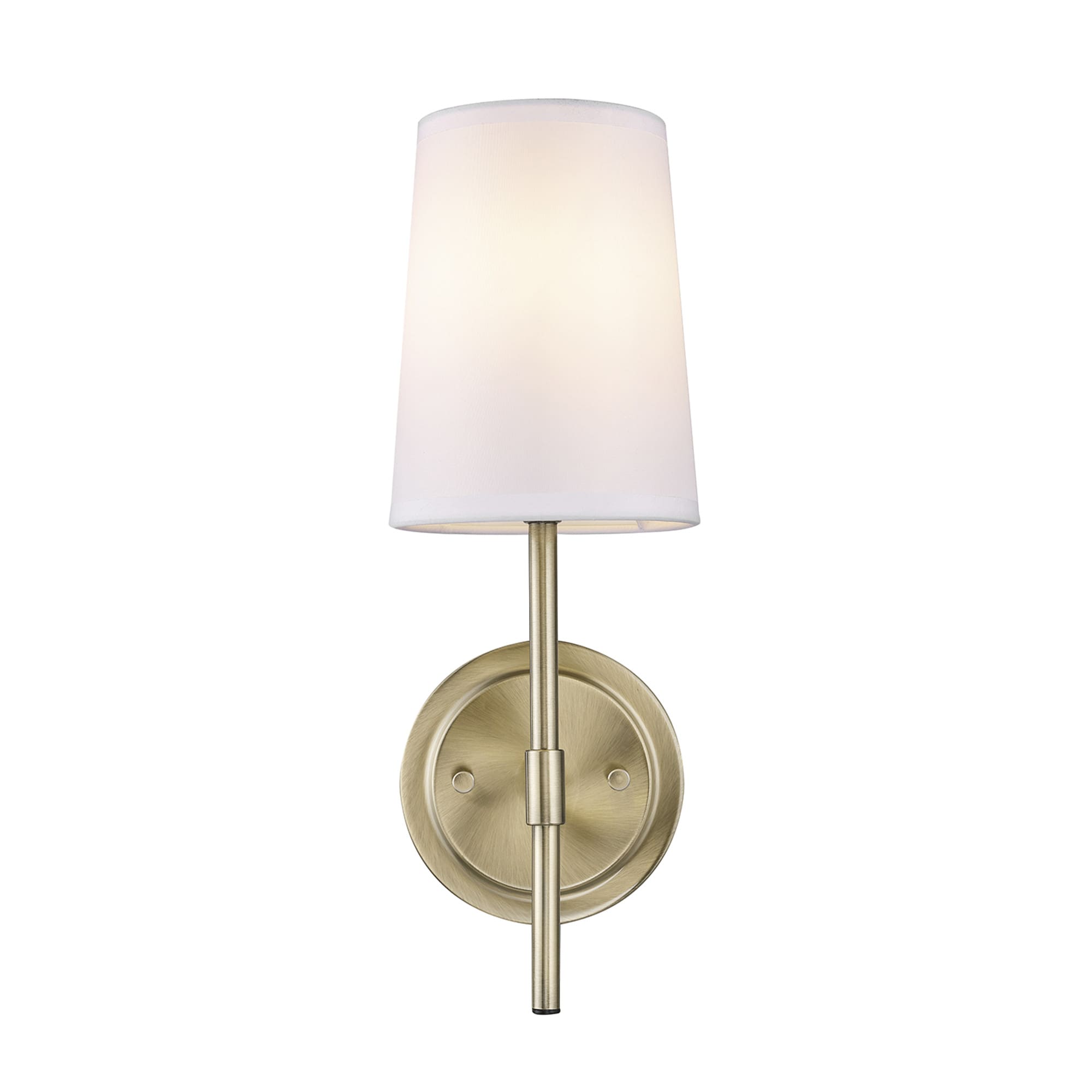 Clarissa Matte Brass Vintage Lantern Wall Sconce with White Shade