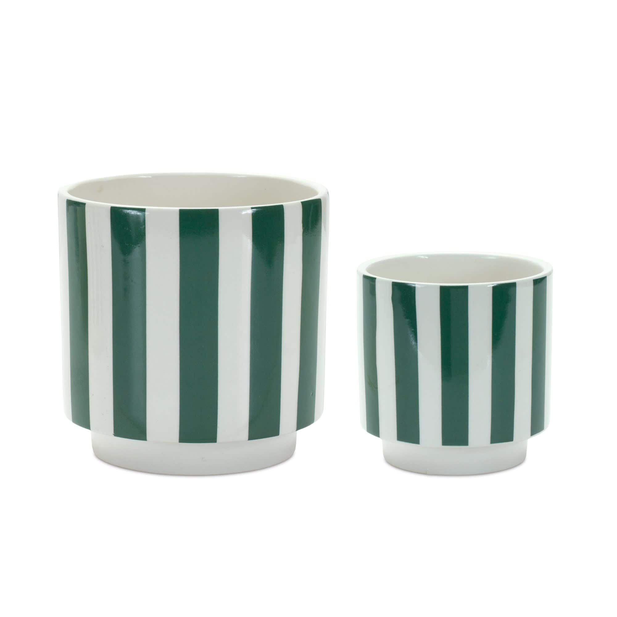 Melrose International 85221DS Pot (Set of 2) 4D x 4H 5.5D x 5.75H Dolomite