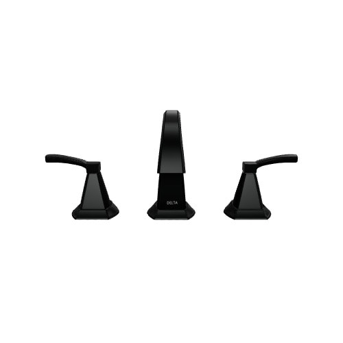 Delta Flynn Matte Black 2-handle Widespread WaterSense Bathroom Sink Faucet with Drain Delta Flynn Matte Black 2-handle Widespread WaterSense Bathroom Sink Faucet with Drain