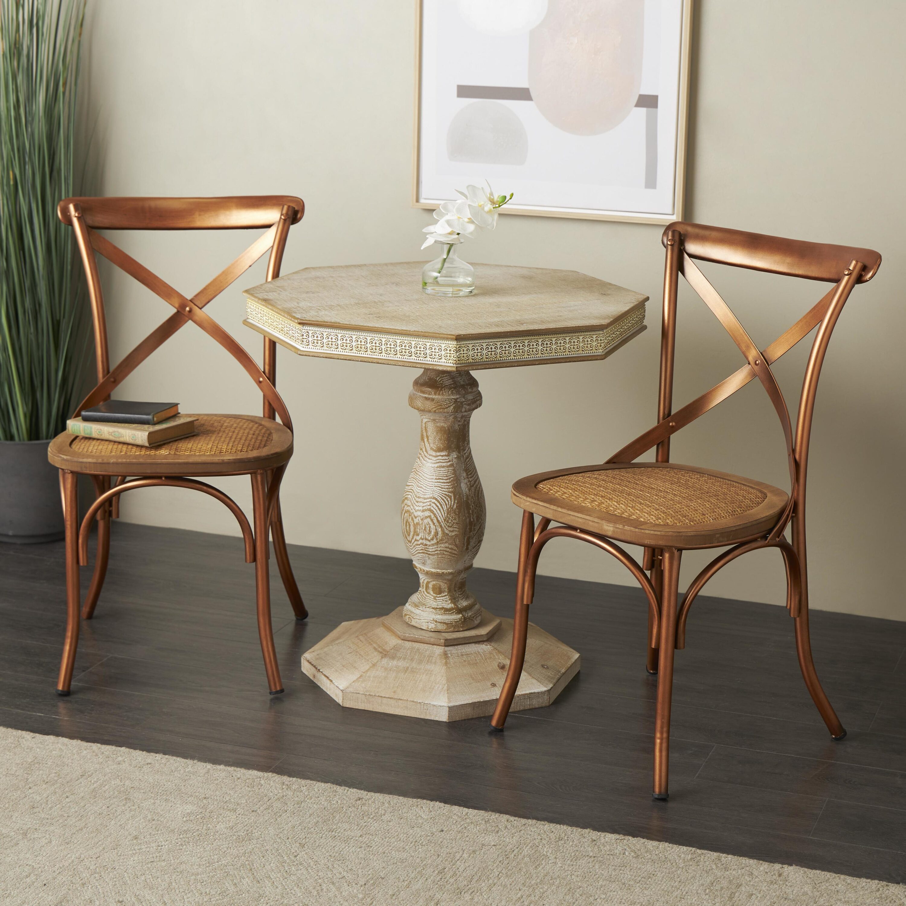 Grayson Lane 89551 Set of 2 Country Dining Side Chair (Metal Frame)