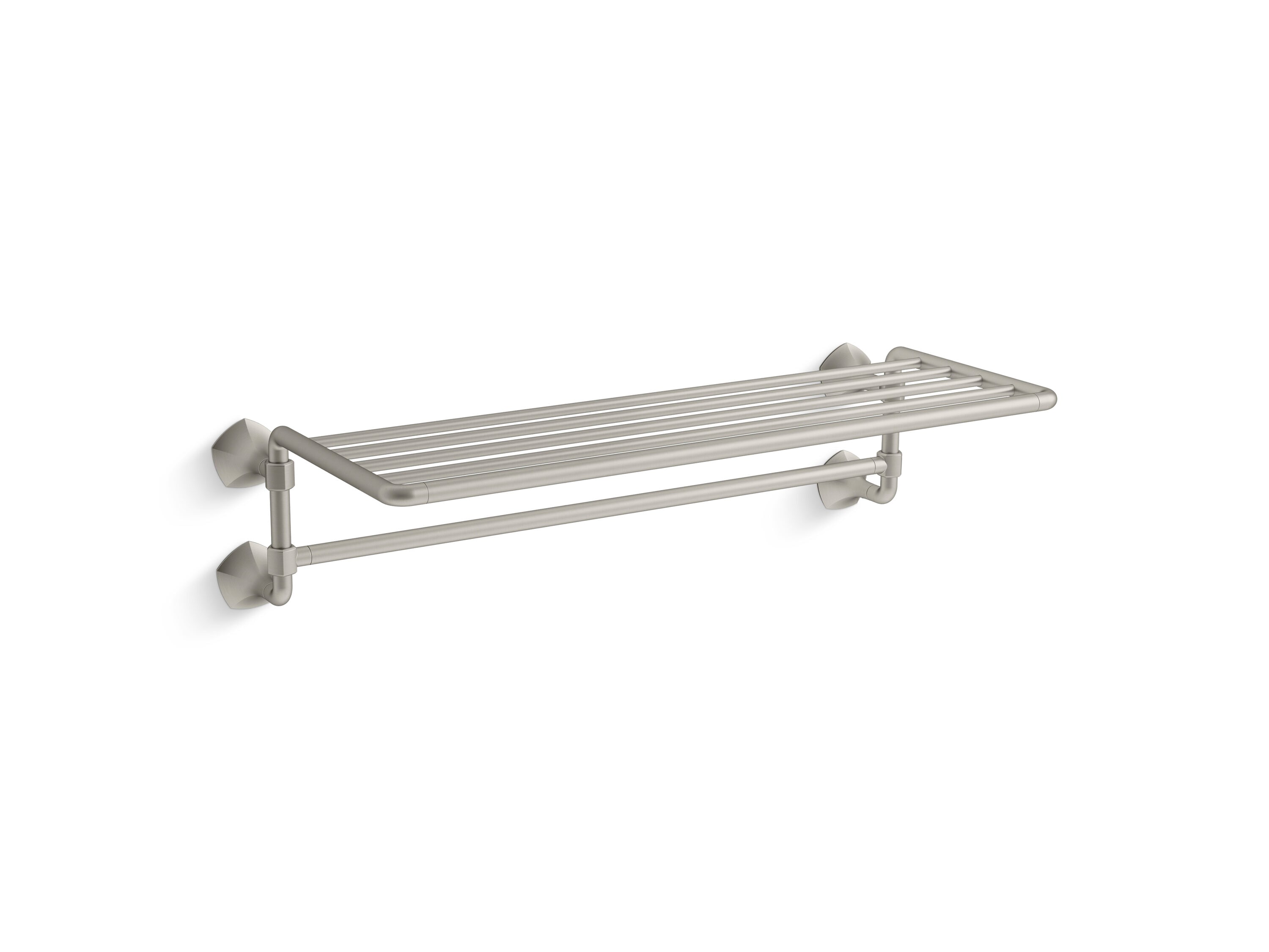 KOHLER Occasion Vibrant Brushed Nickel Wall mount Towel Rack 6.88-in x 26.29-in x 11.81-in #27085-BN