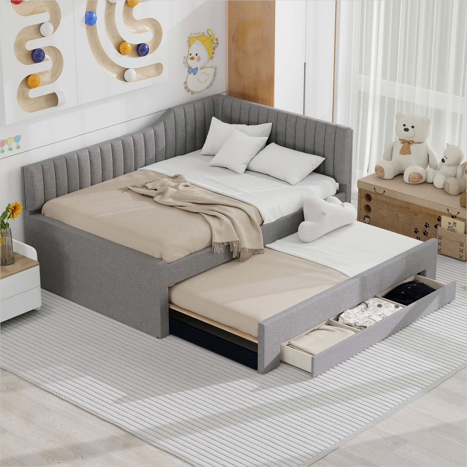 chillscreamni Storage Daybed in Gray 80 x 56 x 38 in with Practical ...