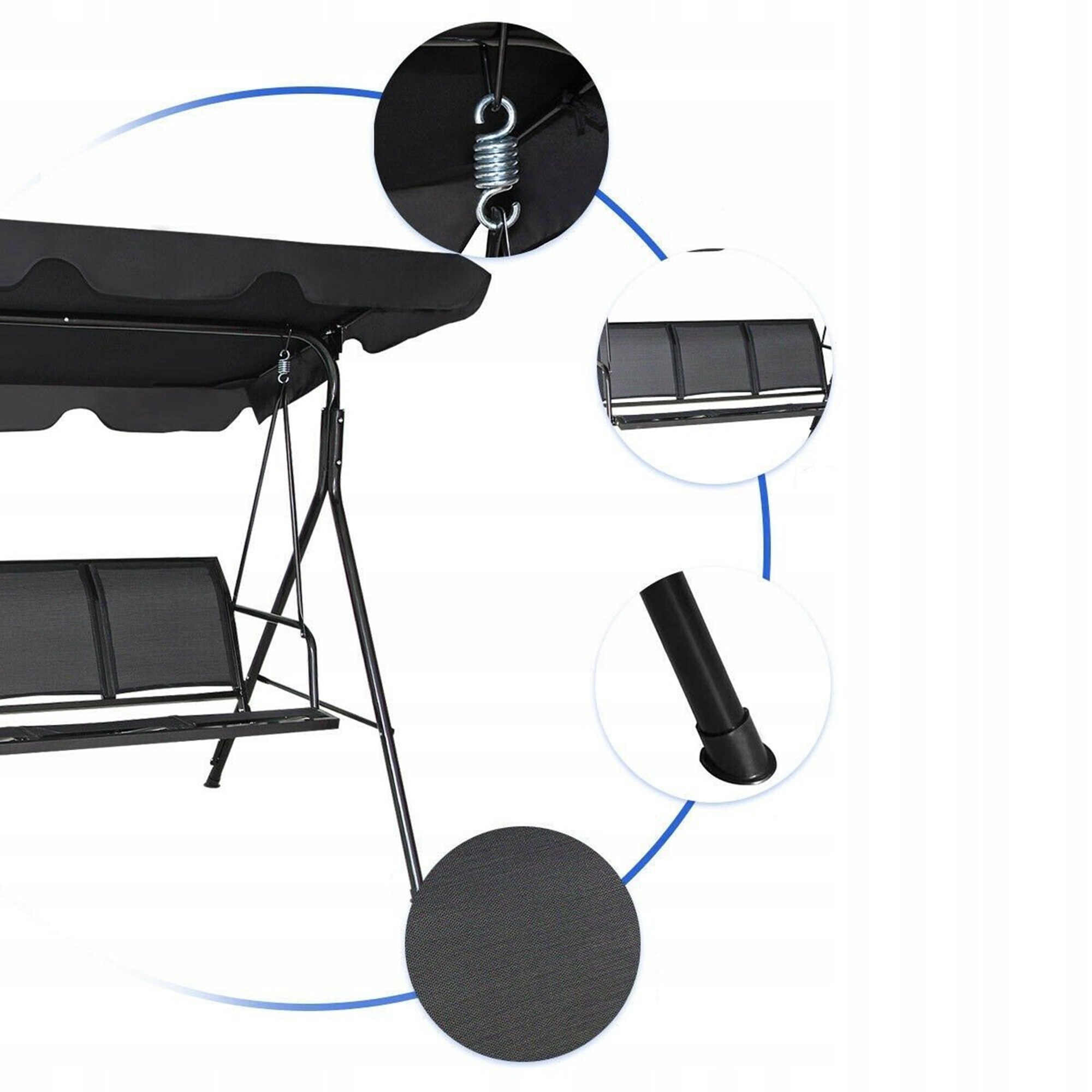 WELLFOR DOJ70492BK Swing-Gliders - View #2