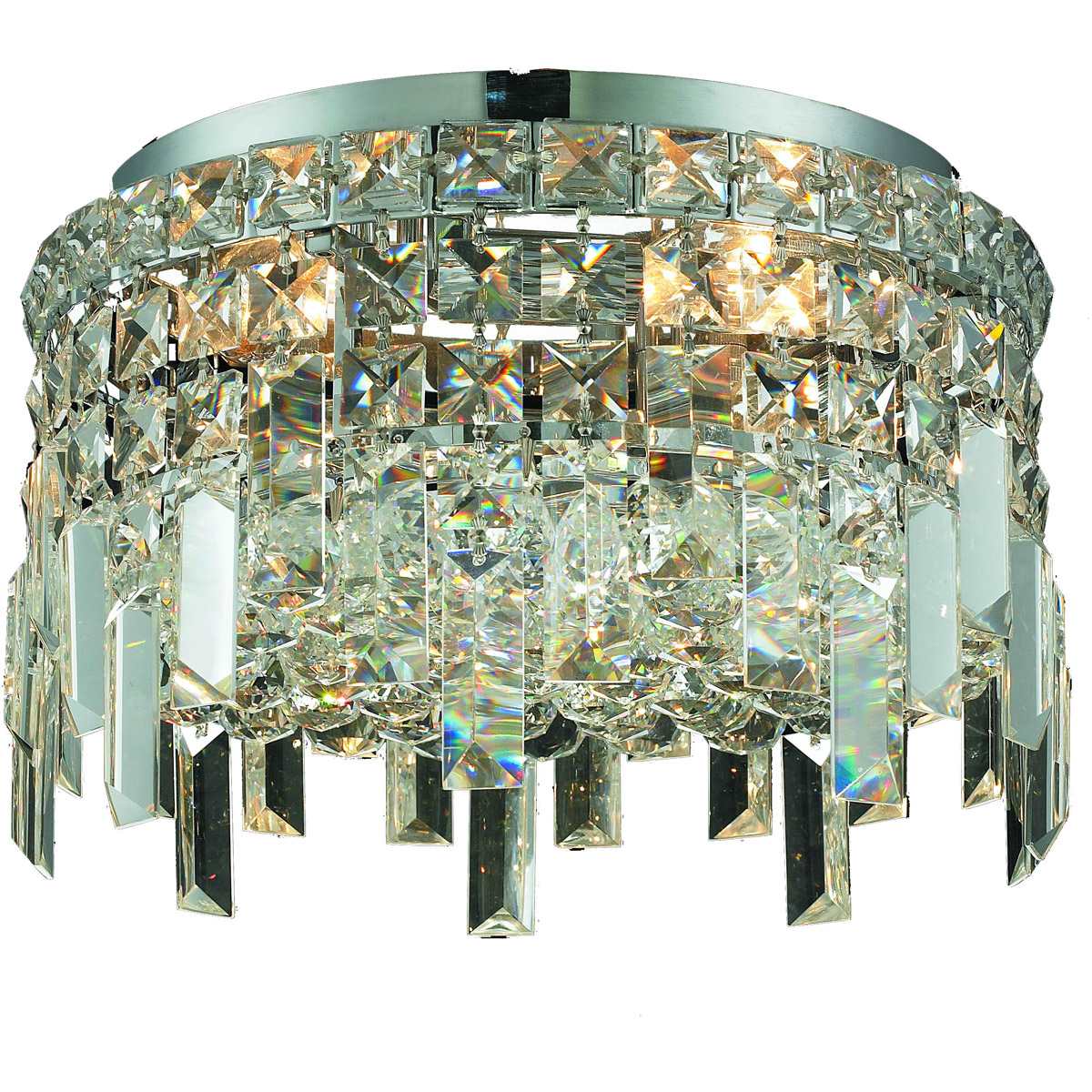 Elegant Lighting  V2031F12C/RC Maxime 4 Light 12 inch Chrome Flush Mount Ceiling Light in Royal Cut