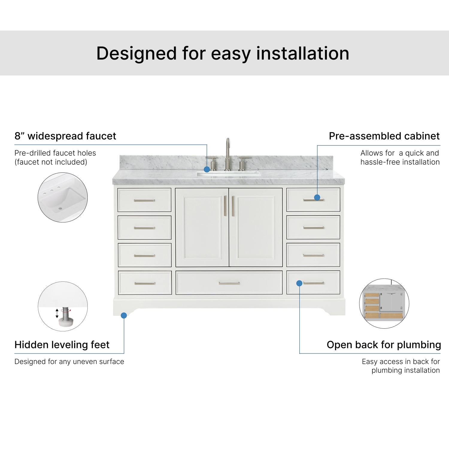 ARIEL M061SCWRVOWHT Bath-Vanity-Combo - View #7