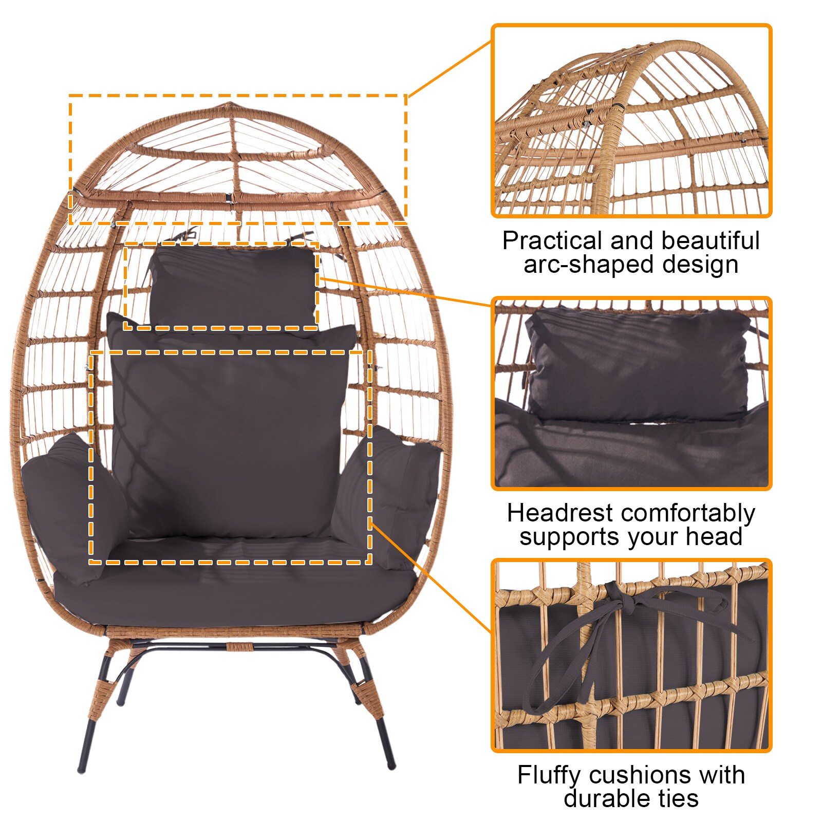 Forclover MONMFQH01DG Patio-Chairs - View #2