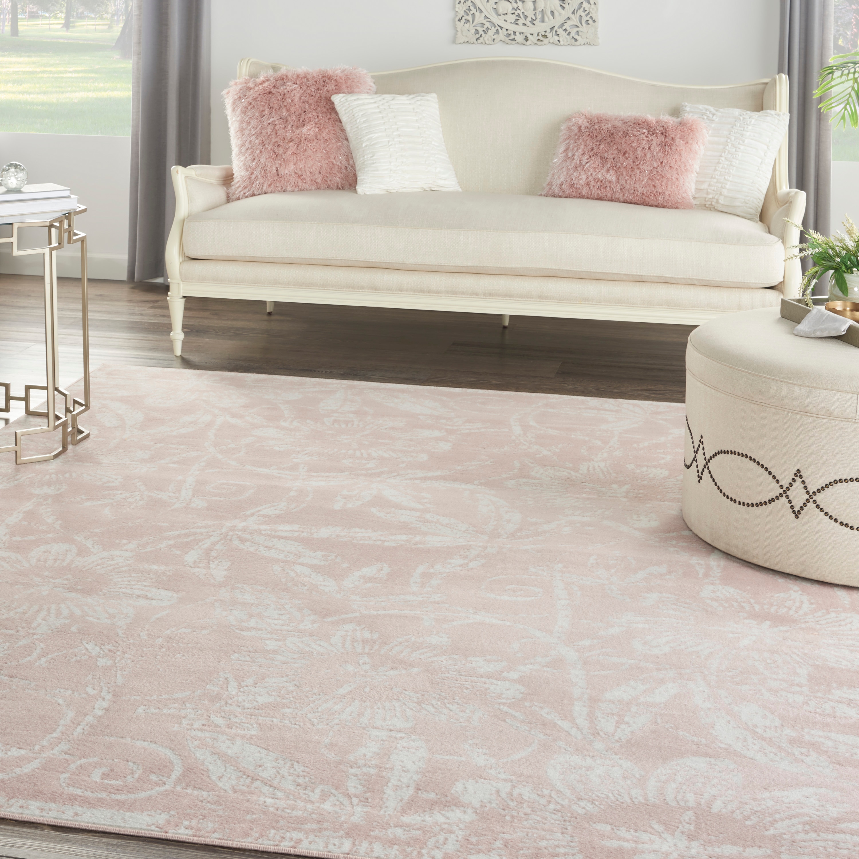 Nourison 99446832320 Whimsicle 8 x 12 (ft) Loomed Polypropylene Pink Rectangular Indoor Floral/Botanical Area rug