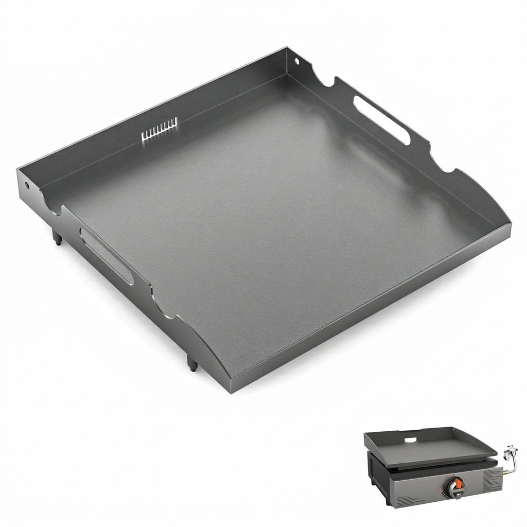 JVFCXXV -  17 Inch Gas Griddle Replacement Top Heavy Duty Steel Fits 17 Inch Tabletop Grill Rear ...