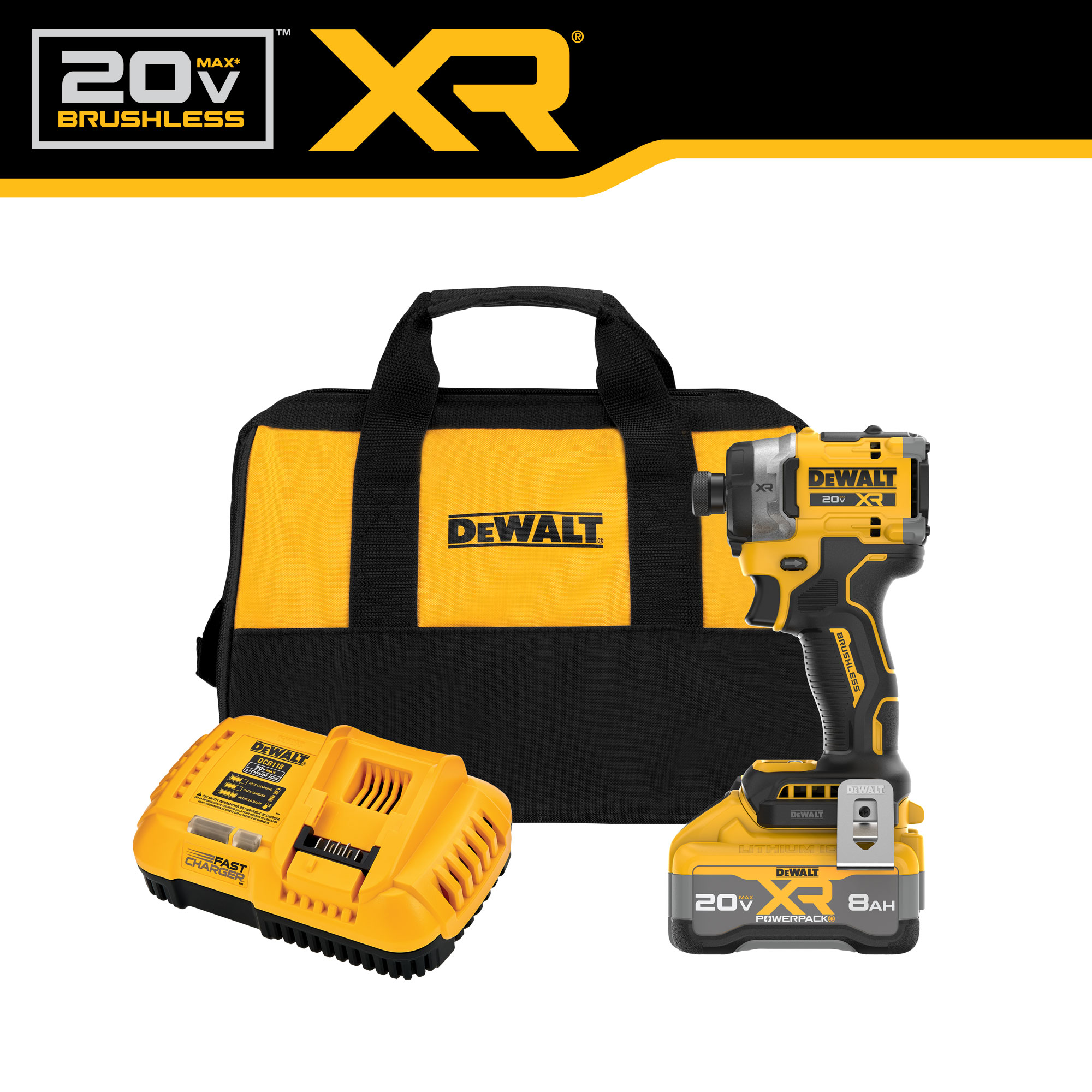 DEWALT XR 20-volt Max 1/4-in Brushless Cordless Impact Driver (1-Battery Included, Charger Included and Soft Bag included) DCF860WW1 Sansujyuku sansujyuku.com