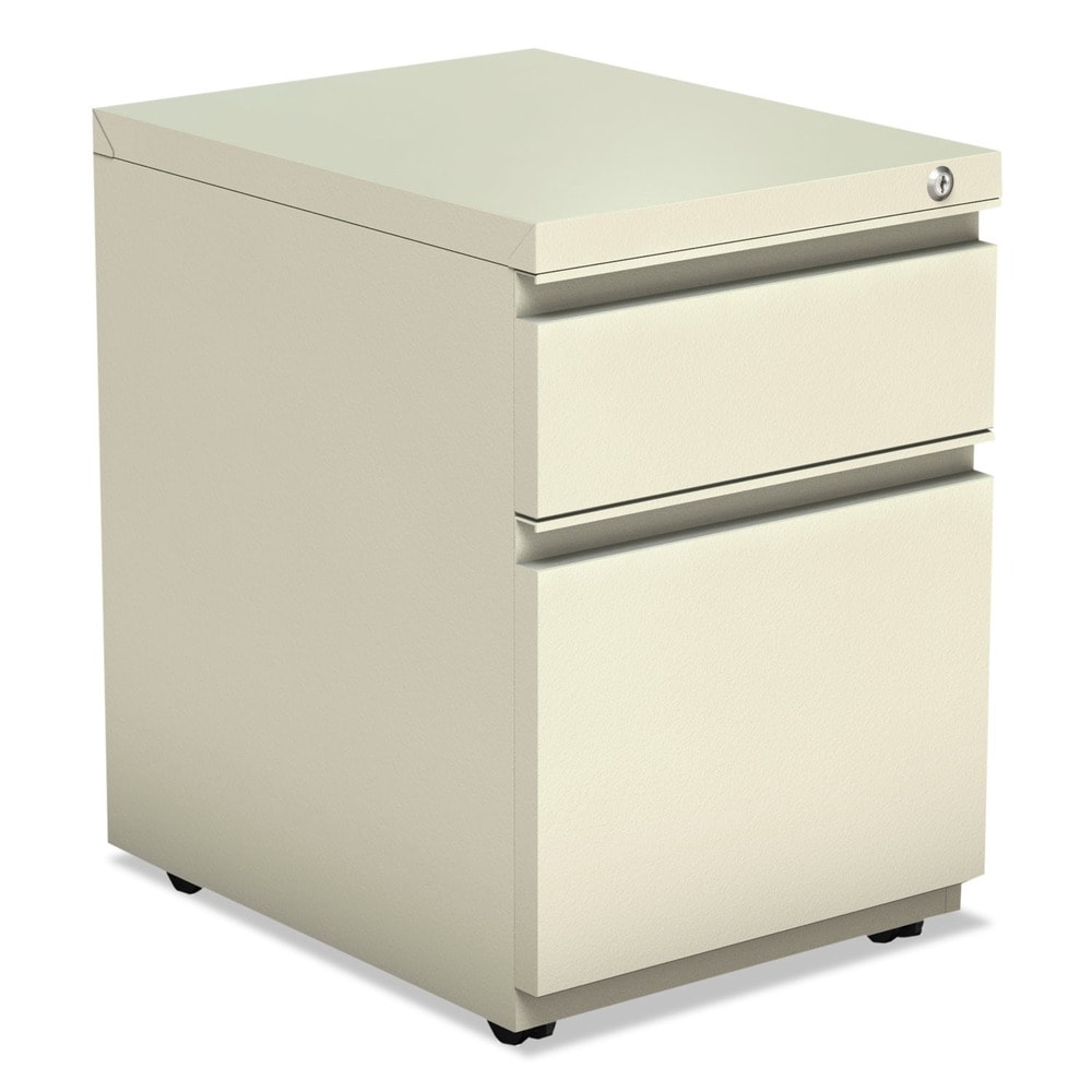 Alera ALENPBBFPY 2-Drawer File Pedestal - Compact Design with Full-Length Pull in Putty Color