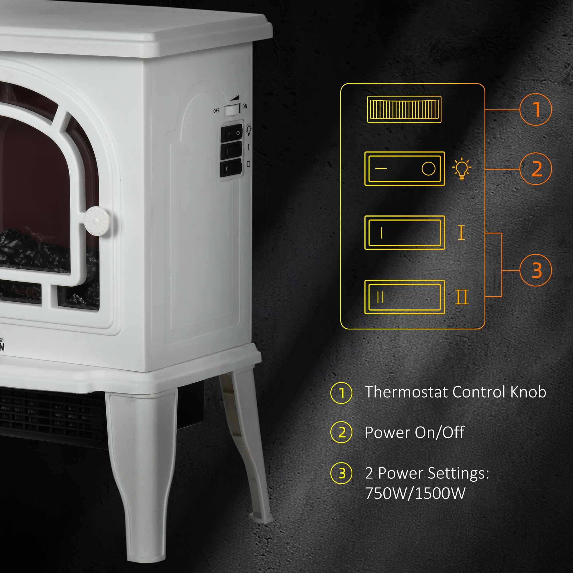 HomCom 820-340V80WT Electric-Fireplaces - View #6