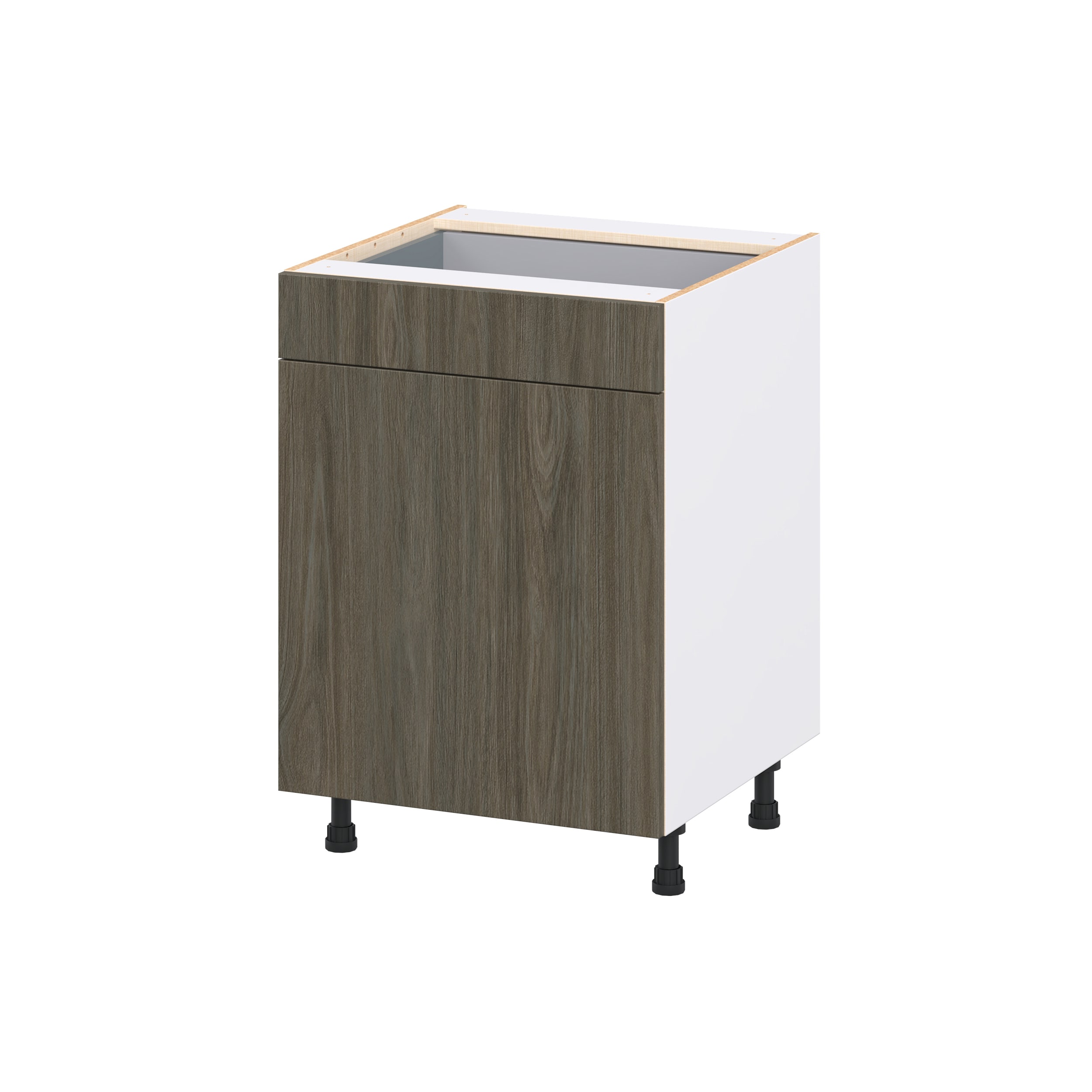 Hugo&Borg DSB24(L/R)-SA Savane 24-in W x 34.5-in H x 24.5-in D Burnt Walnut Base Fully assembled Cabinet Flat Panel Slab