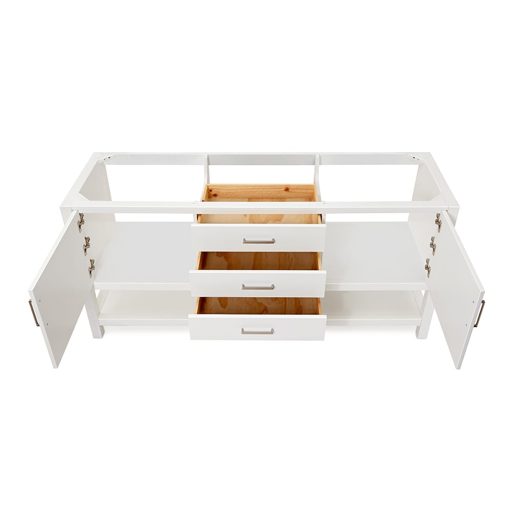 Bayhill 72'' White Solid Wood Double Freestanding Bathroom Vanity