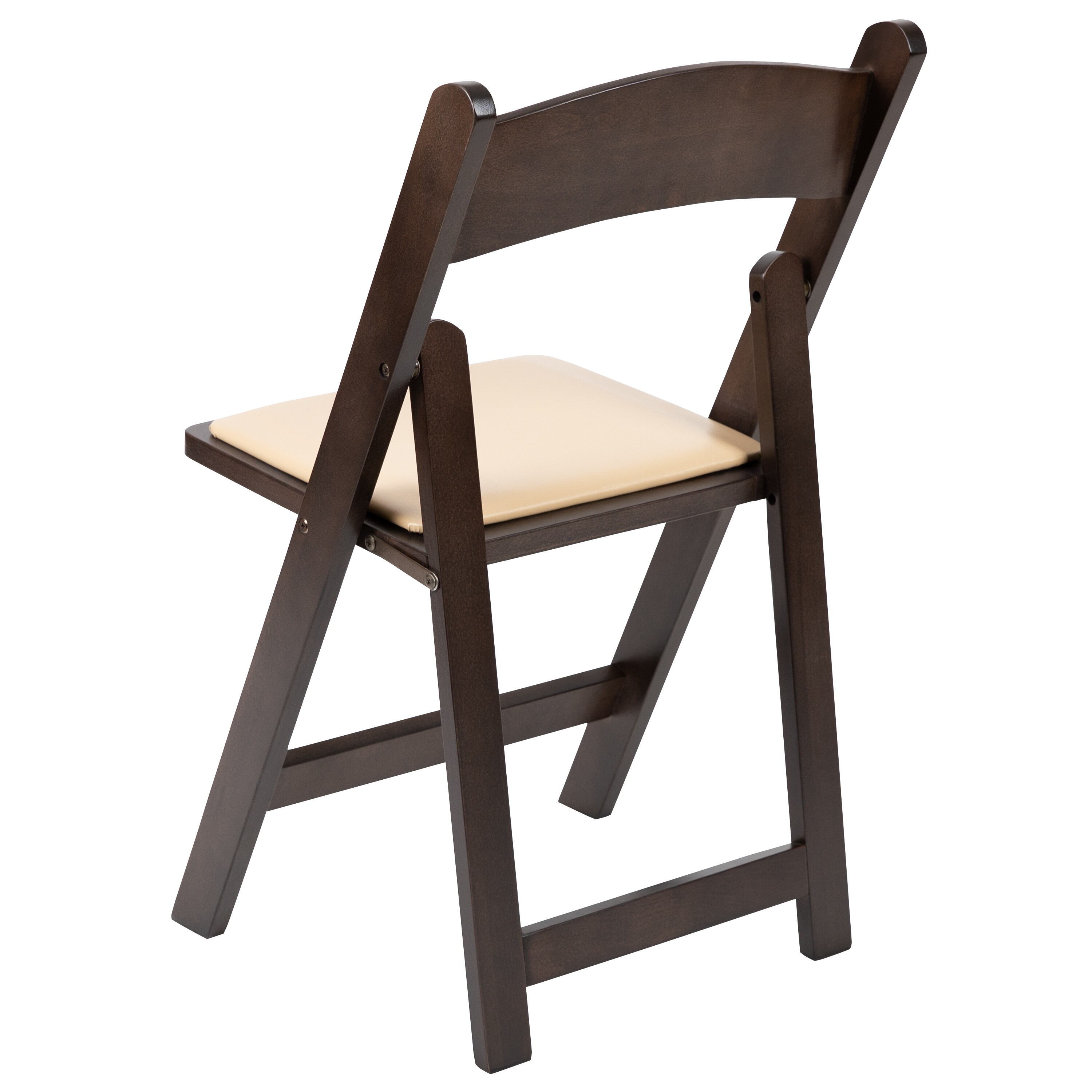 Elegant Chocolate Folding Chair with Detachable Vinyl Seat