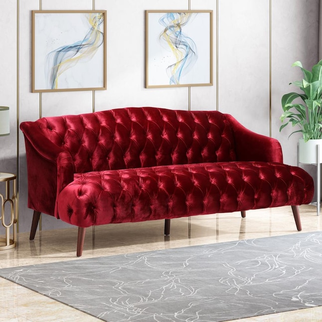 Best Ing Home Decor Adelia Glam, Red Wine Out Of Velvet Sofa