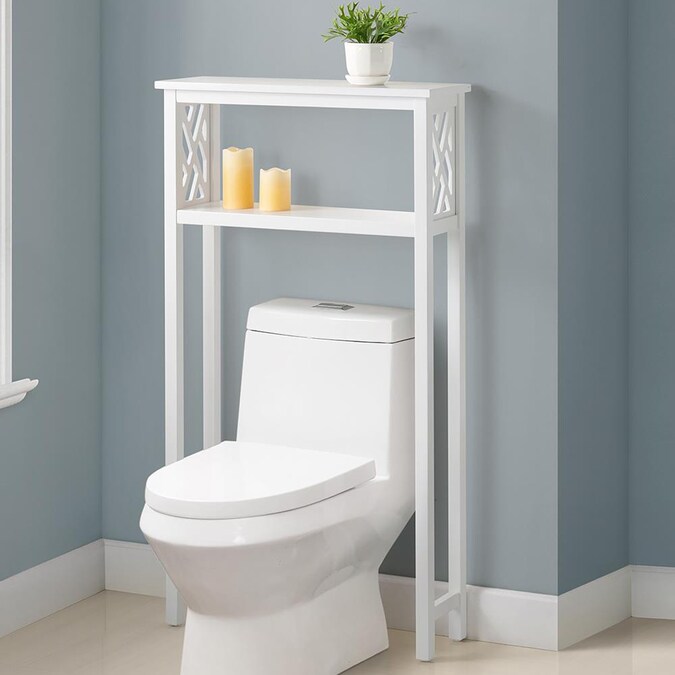 Alaterre Furniture Coventry 27"W x 48"H Bathroom Over Toilet Open Storage Shelf in the Bathroom
