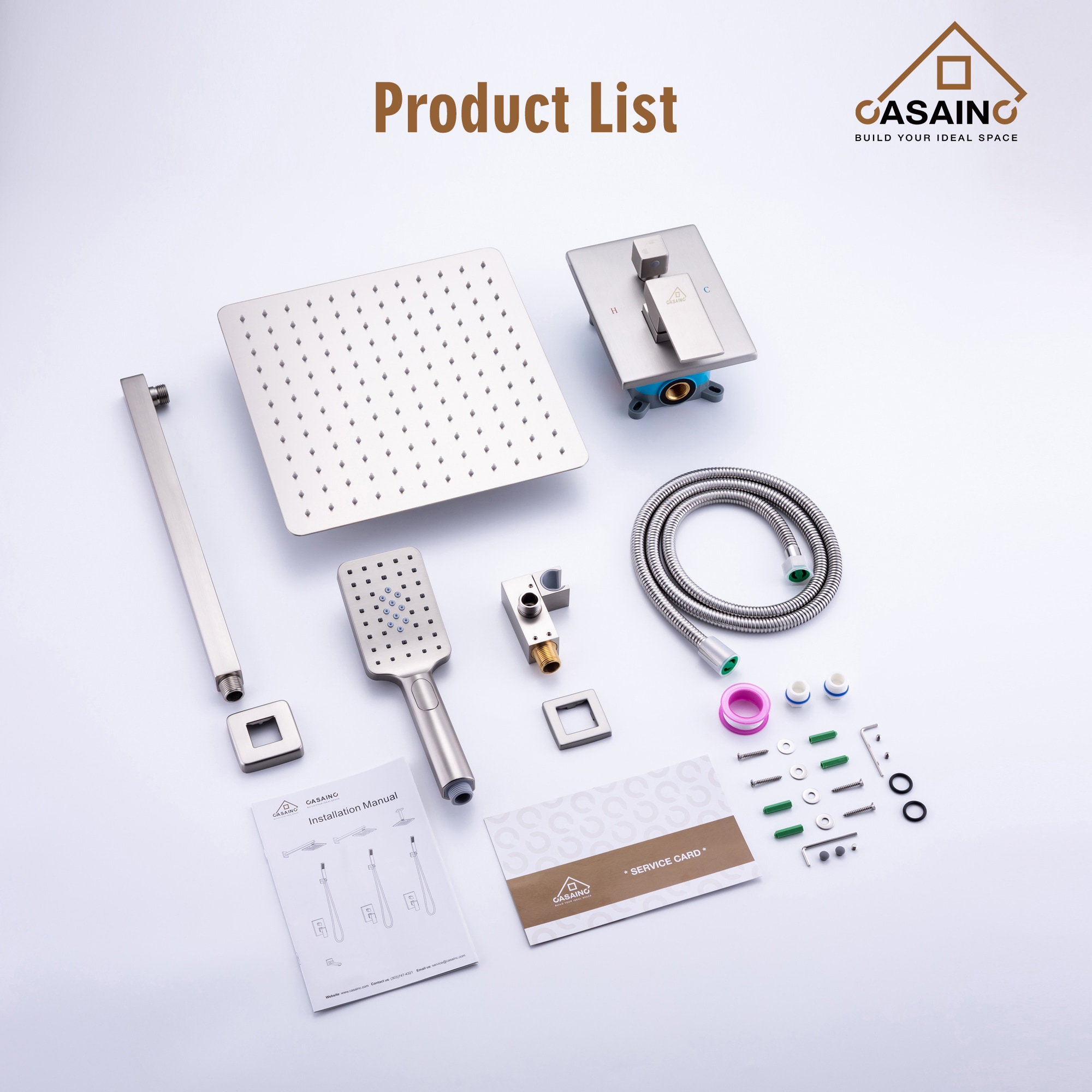 CASAINC EB-W-2-10-BN Showerhead-Bar-Panels - View #11