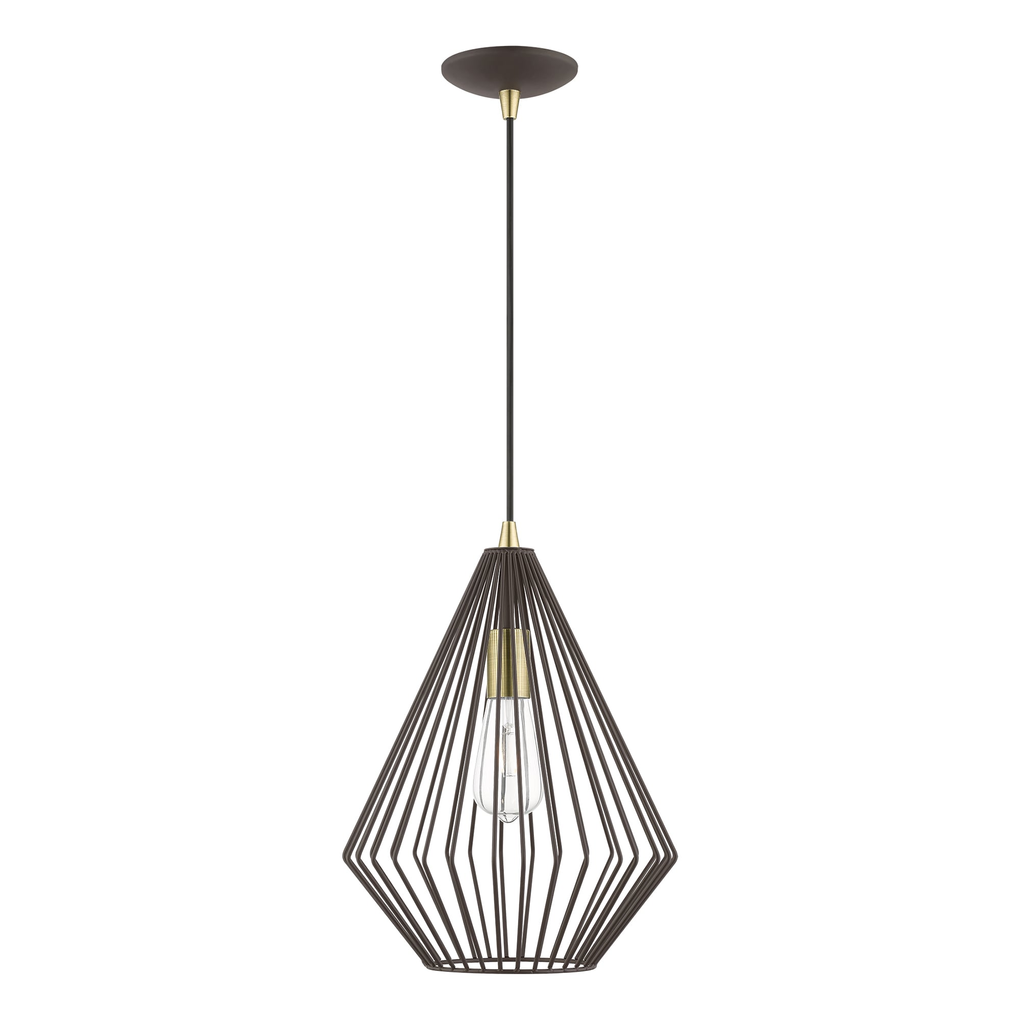 Linz Geometric Bronze & Antique Brass 1-Light Pendant