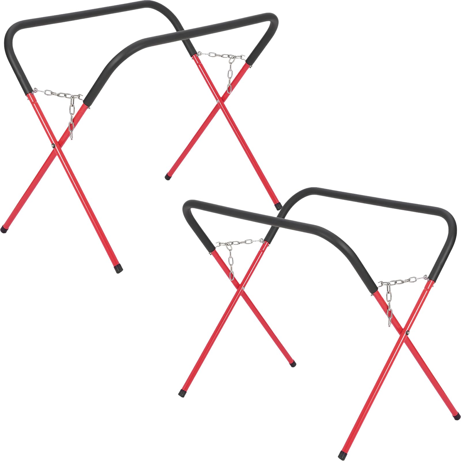 Garvee Portable Folding Work Support Stands 2 Pack Adjustable Height Steel Sawhorse Brackets for Garage Workshop and Automotive Work