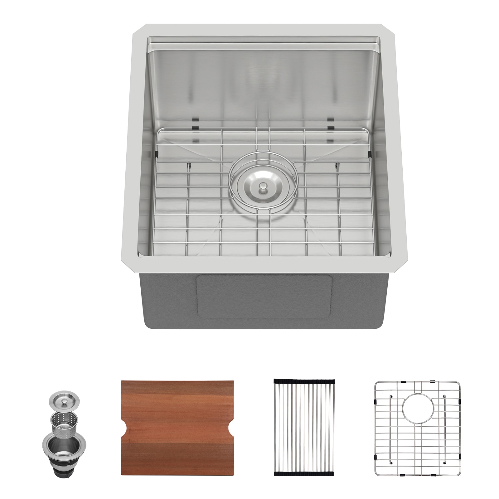 Lordear Bar Prep Sink 17-in L x 19-in W Stainless steel Undermount Commercial/Residential Prep Sink