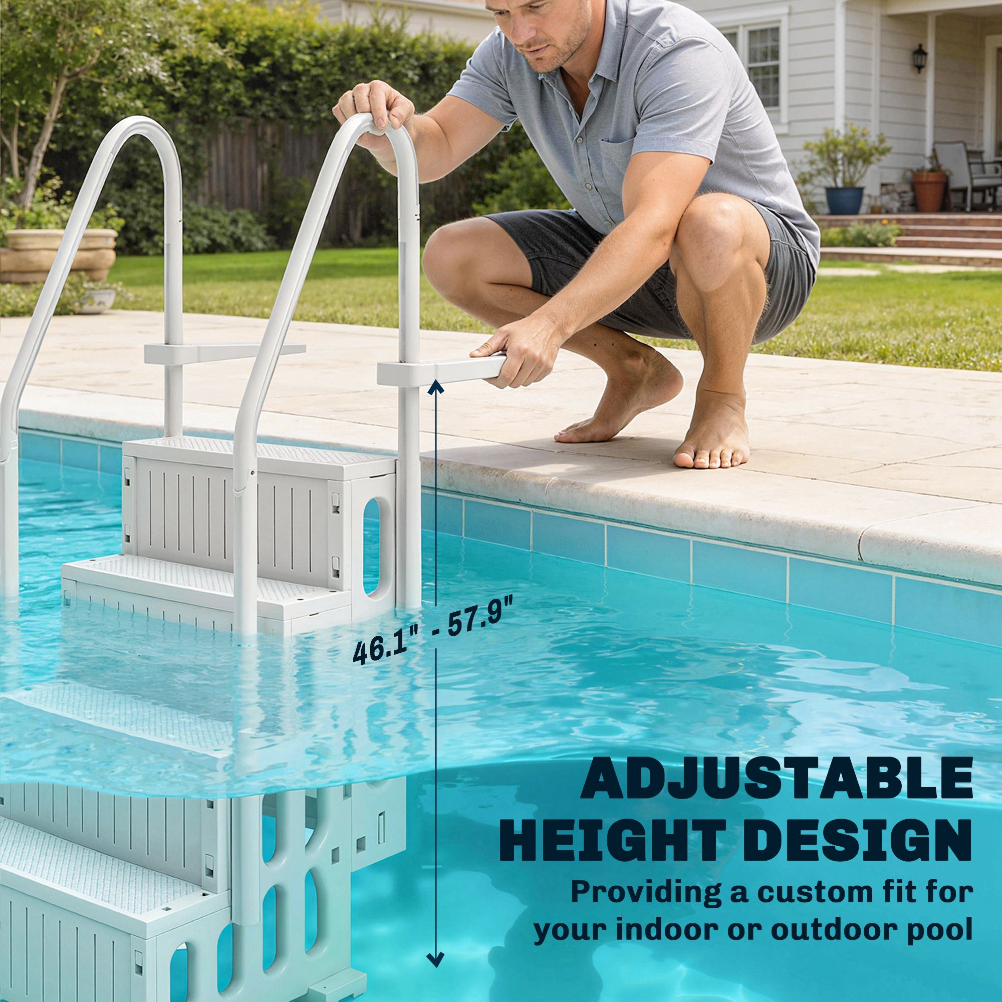 JUSHUA MT-7HE25W Above-Ground-Pool-Lad-Steps - View #4