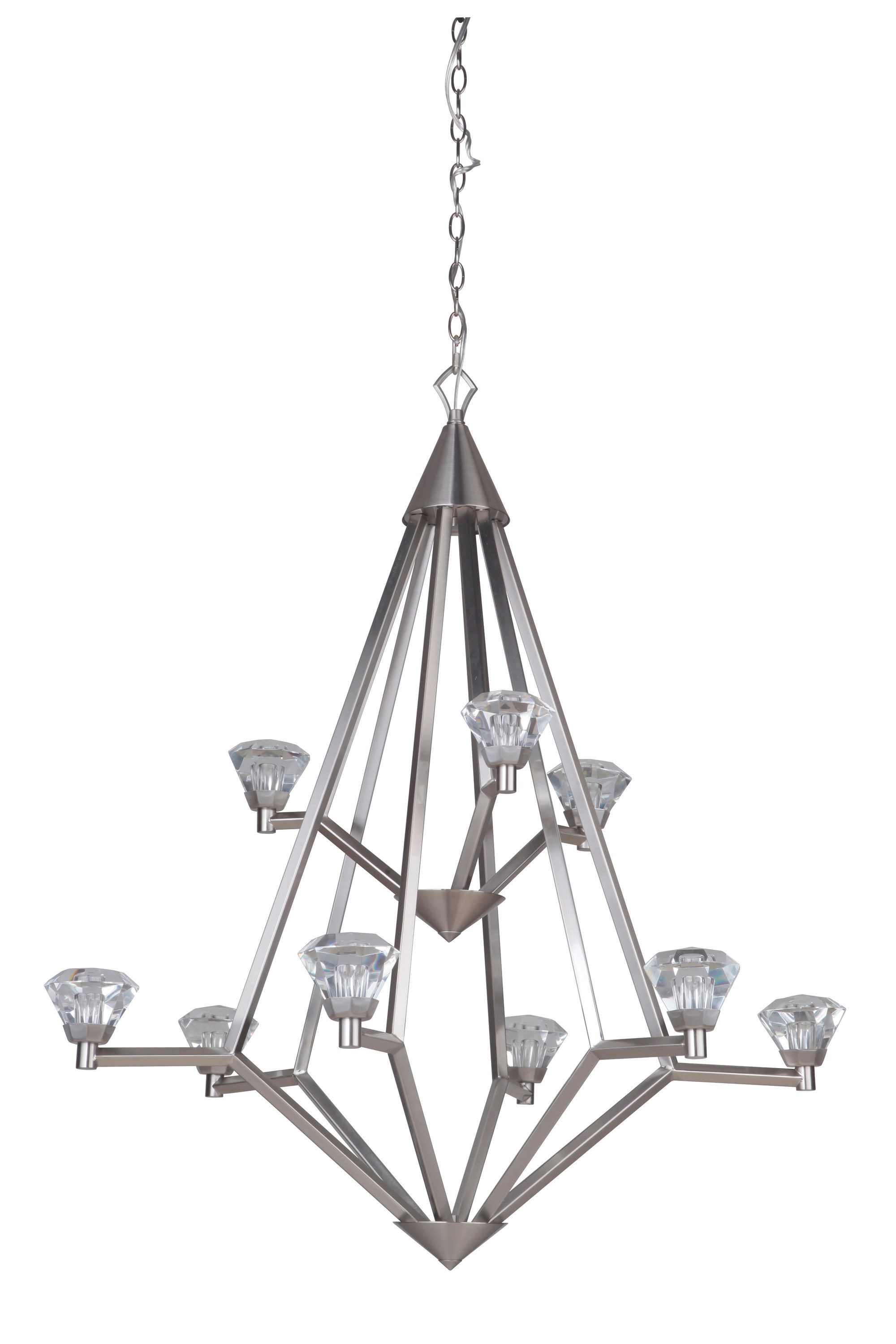 Craftmade 49729-BNK-LED Radiante 9-Light Brushed Nickel Transitional LED Dry Rated Chandelier