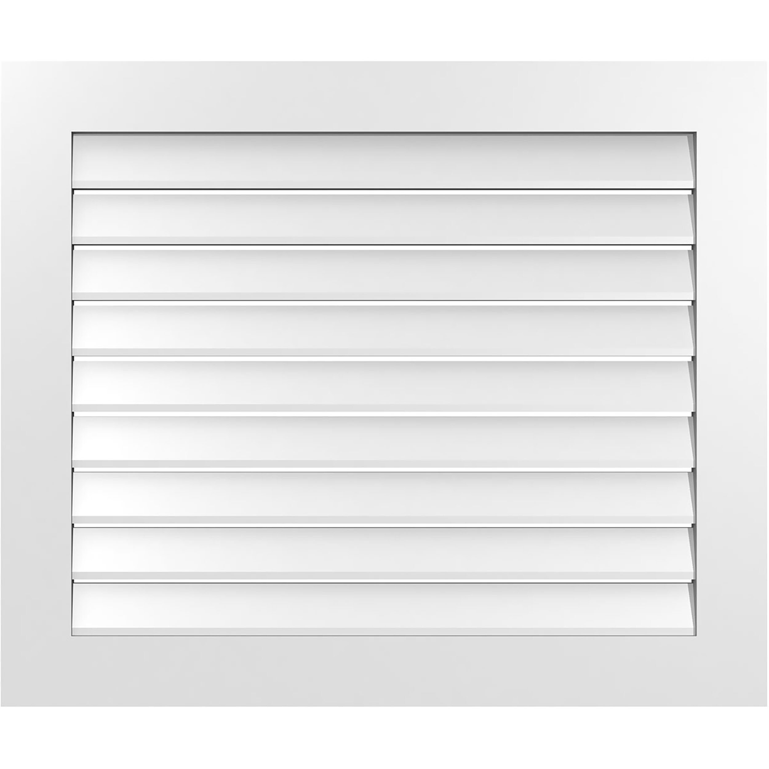 Ekena Millwork GVPVE38X3201SF 38-Inches x 32-Inches Off-white Rectangle PVC Gable Louver Vent