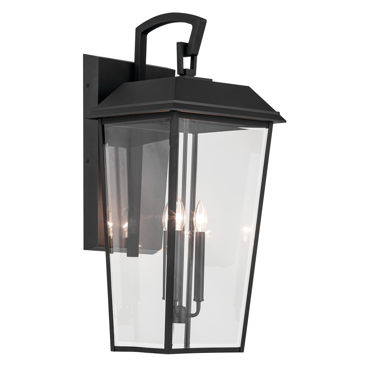 Kichler 59121BKT Mathus 3 -Light 30.25-in H Black Hardwired Outdoor Wall Light