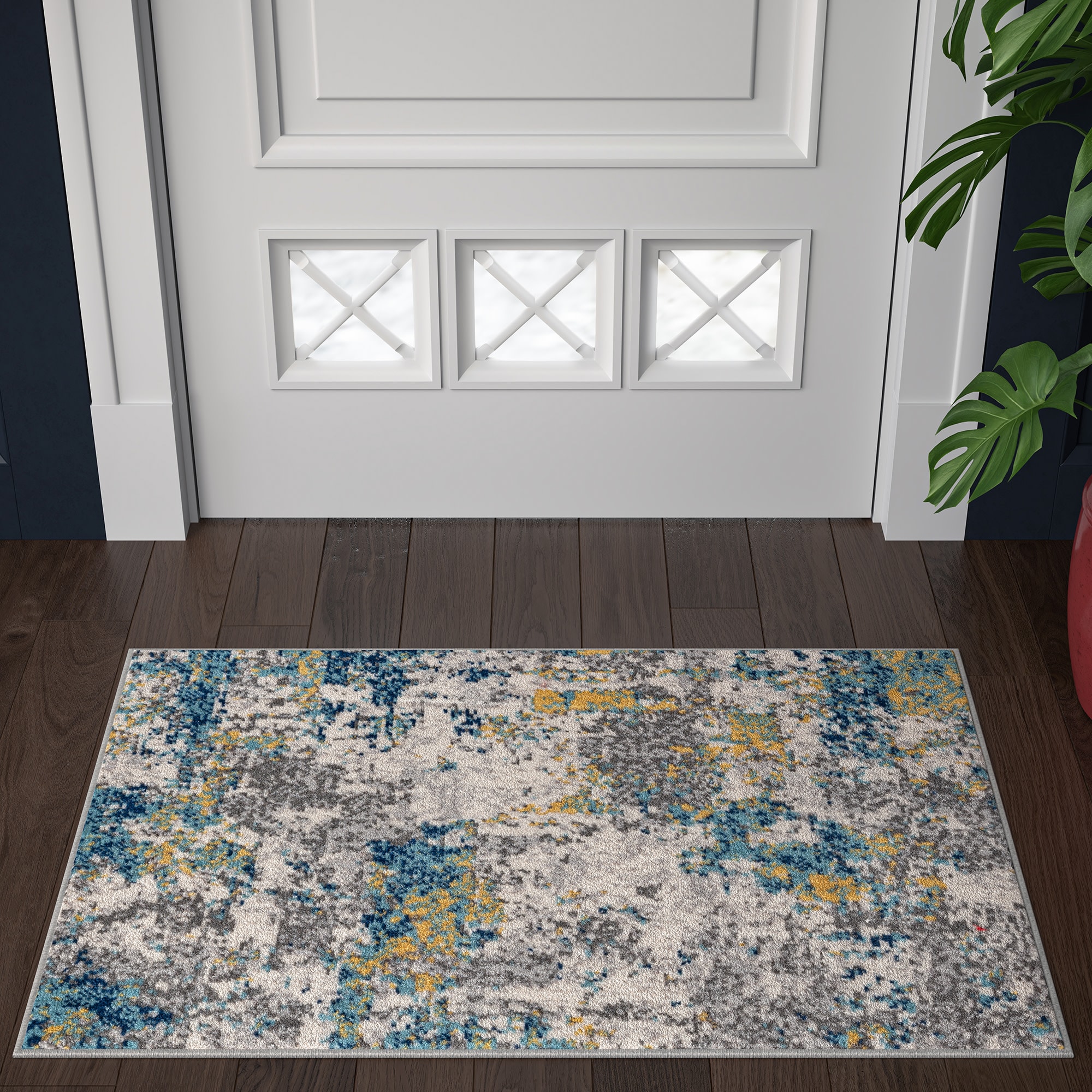 Tayse DYN1011 2X3 Dynamic 2 x 3 (ft) Loomed Polypropylene Gold Rectangular Indoor Throw rug