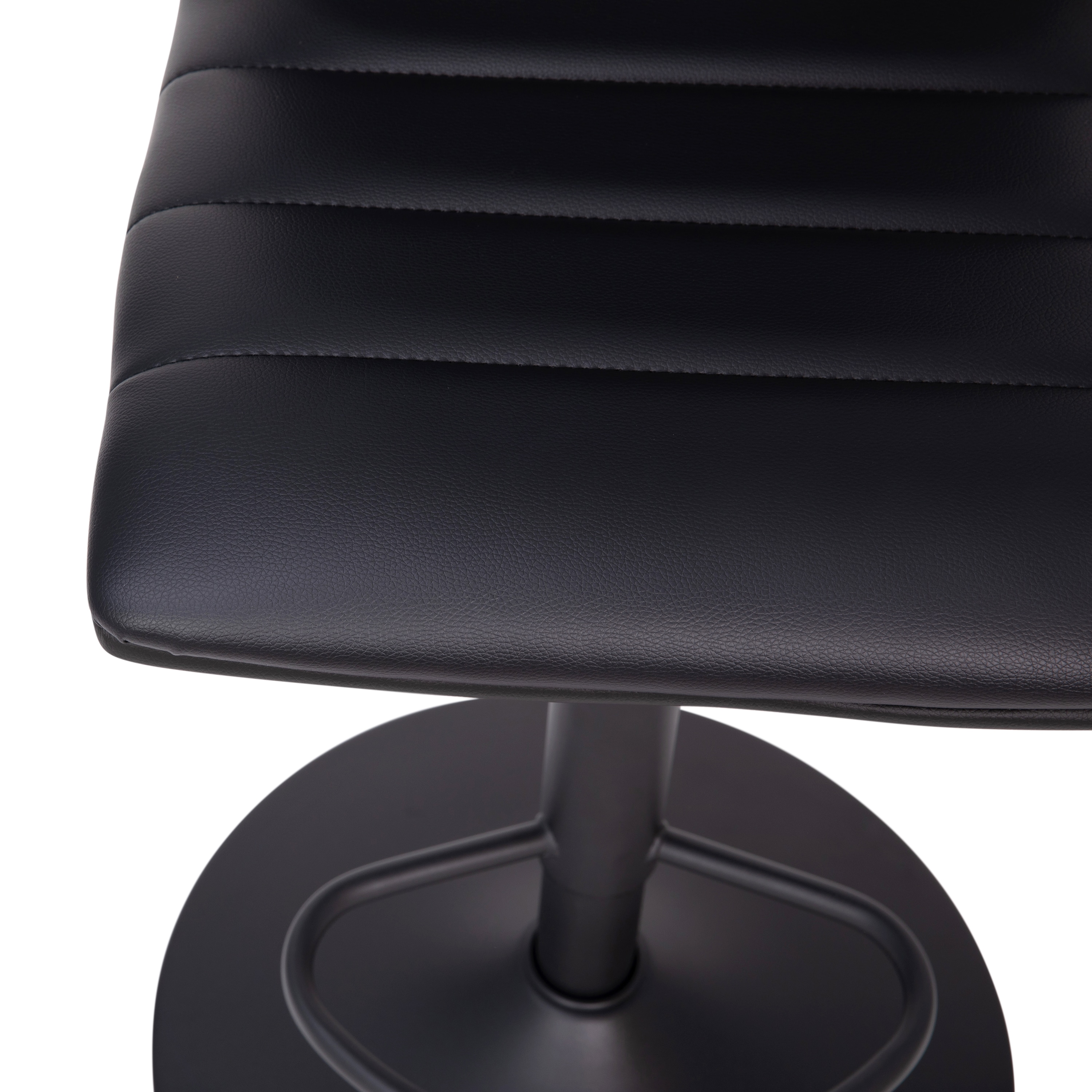 Black Adjustable Swivel Bar Stool with Metal Frame