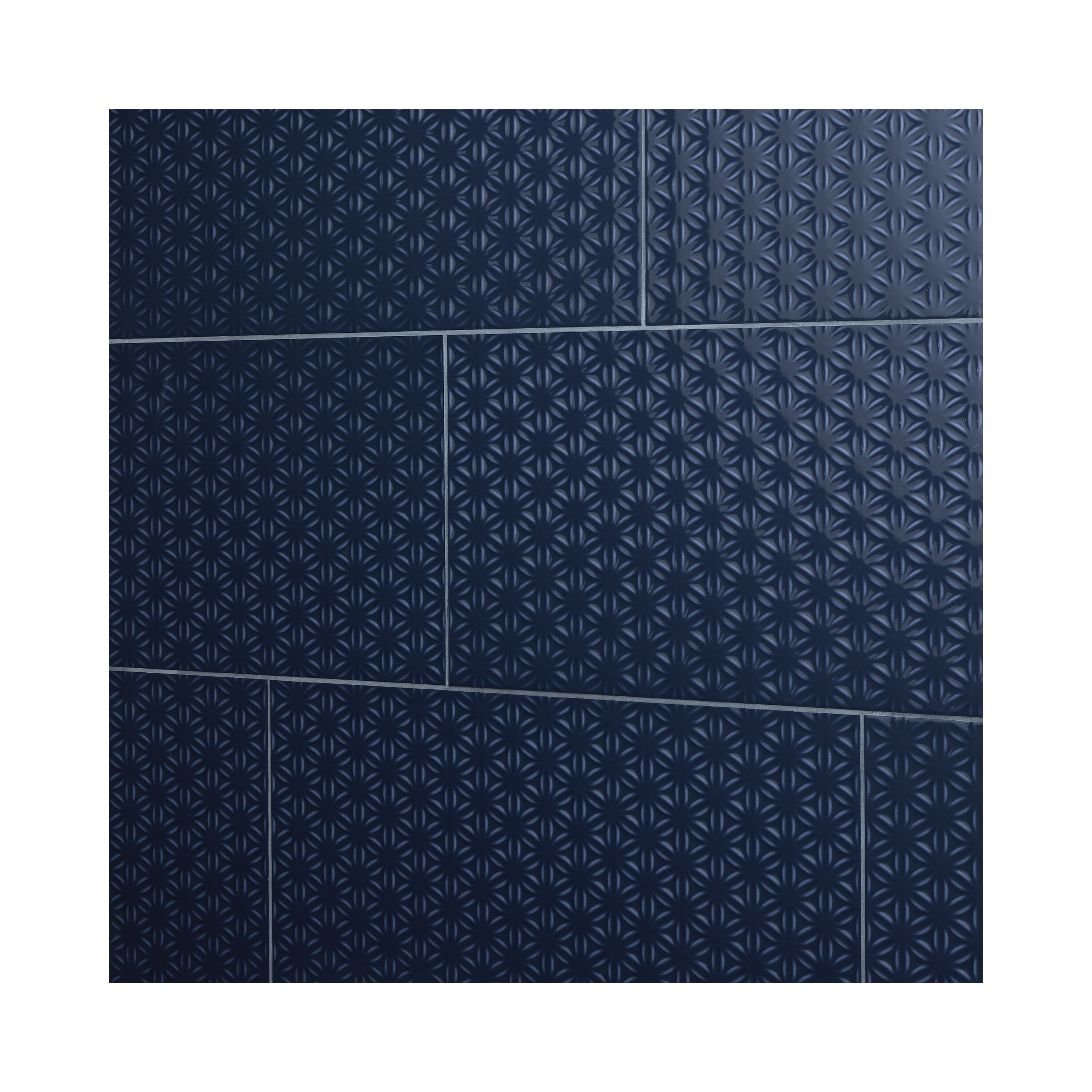 ASPES ネイビー 3492-4111291024 Daltile Luminique Navy 12-in x 24-in Glossy Ceramic Patterned Wall