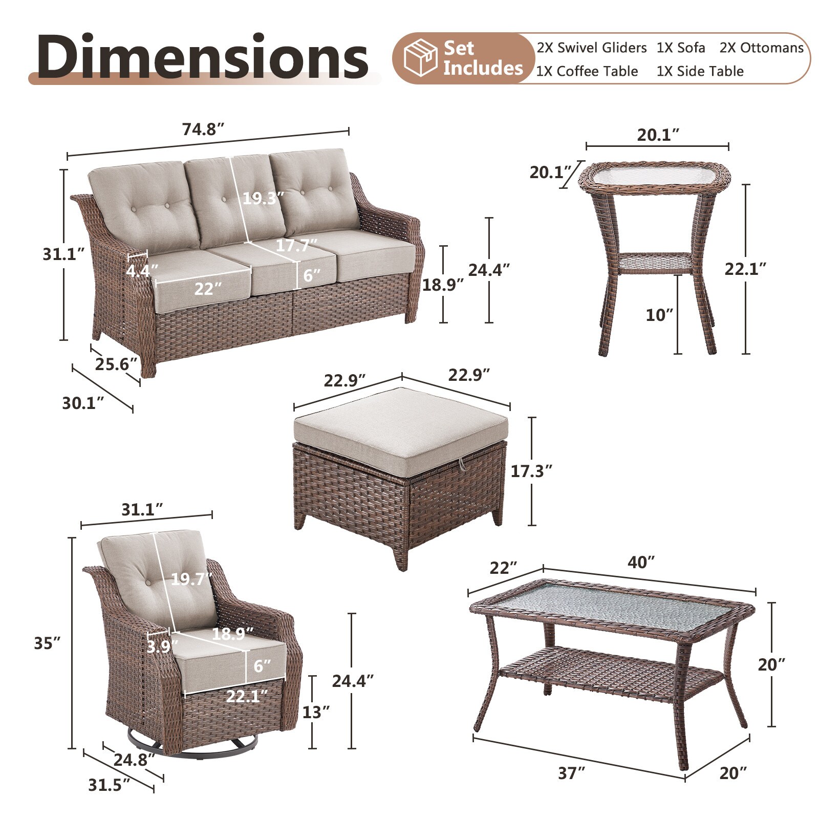Rilyson FSCCBR13206014111-2 Patio-Conversation-Sets - View #12