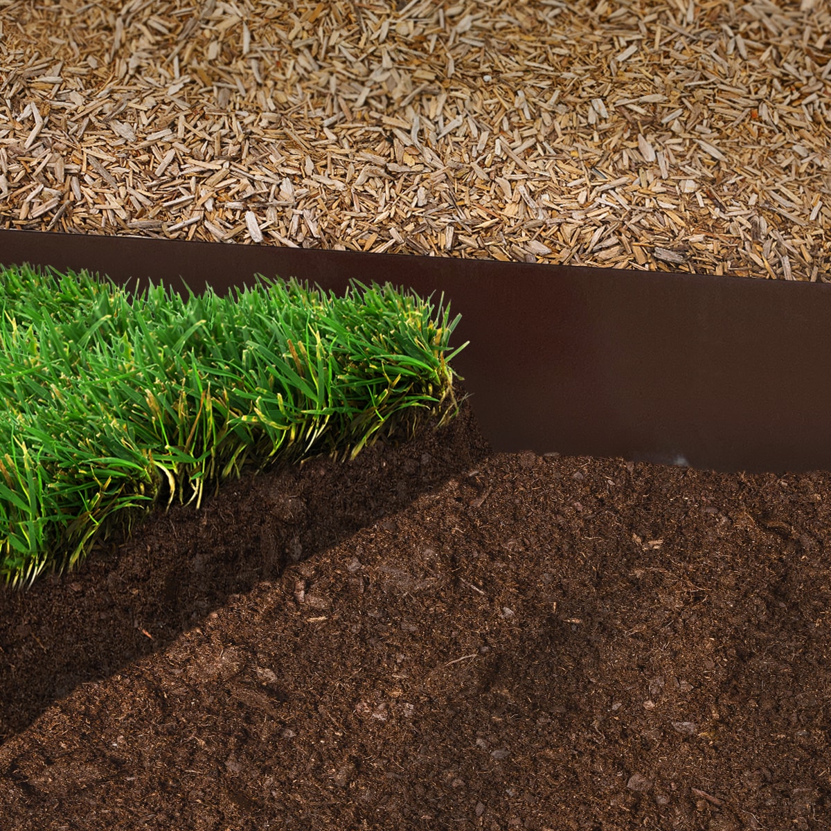 Brown Steel Flexible Lawn and Garden Edging Borders - 16.7' - 5 Pack